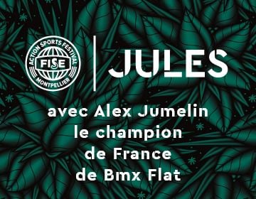 Jules avec Alex Jumelin le champion de France de BMX Flat