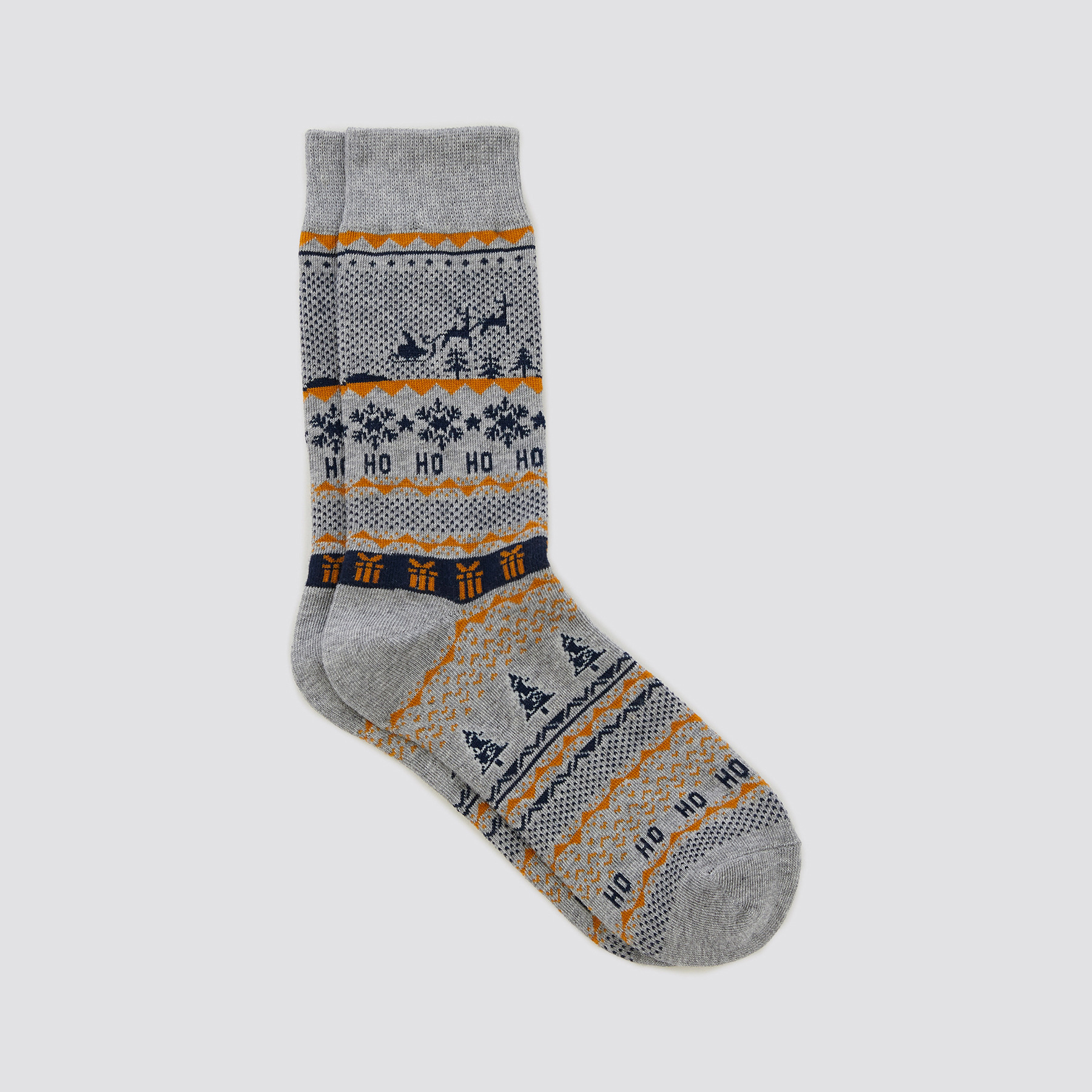 Chaussettes esprit Noël coton issu de l'agri. bio. Gris 39/42  Homme