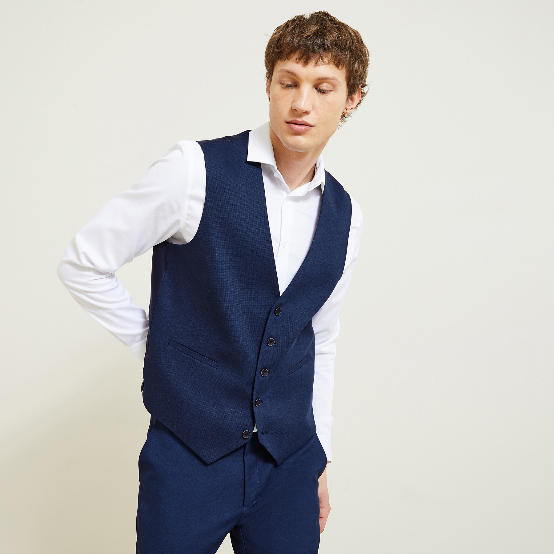 Gilet de costume Bleu S  Homme