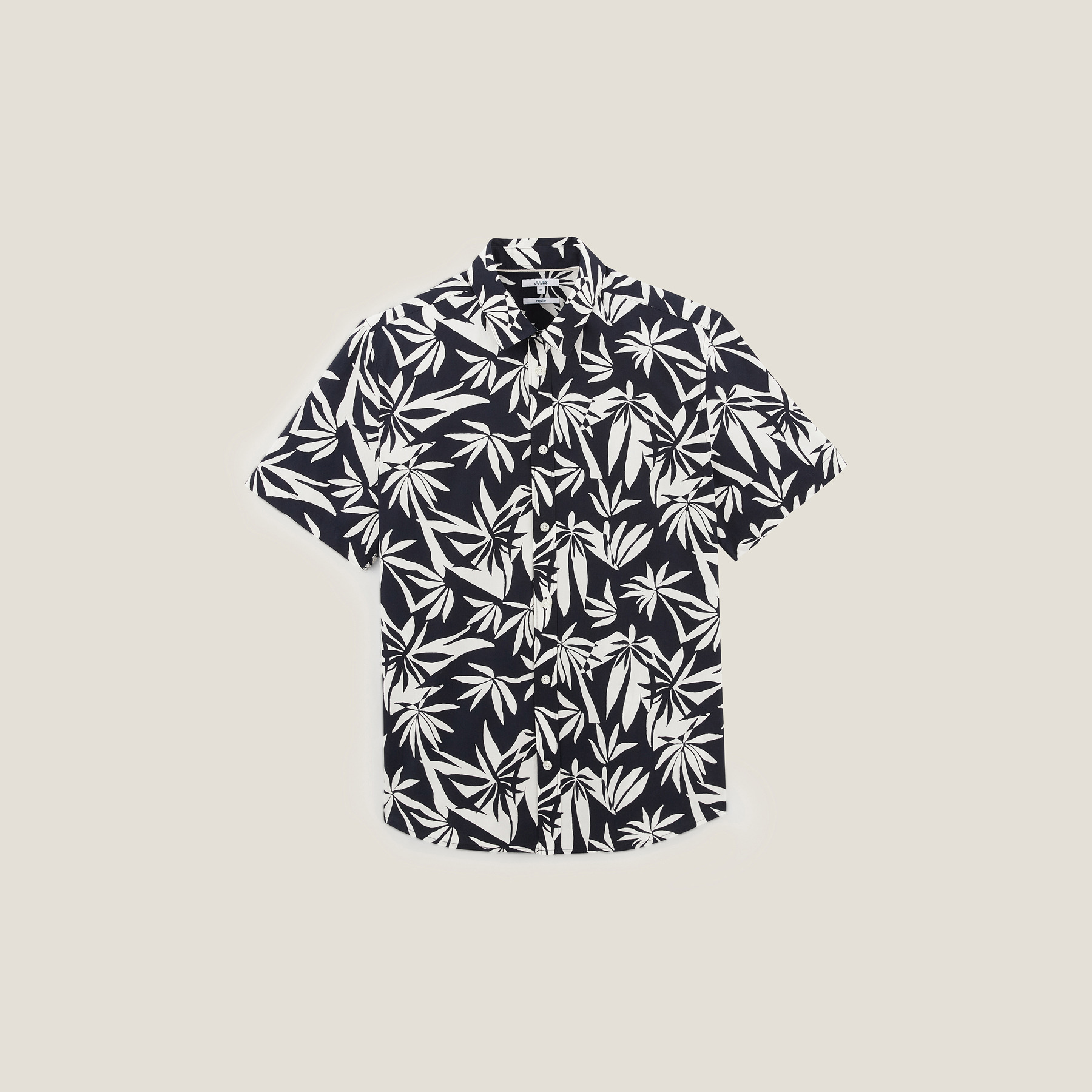 Chemisette en coton motif hawaïen Bleu S 100% Coton Homme