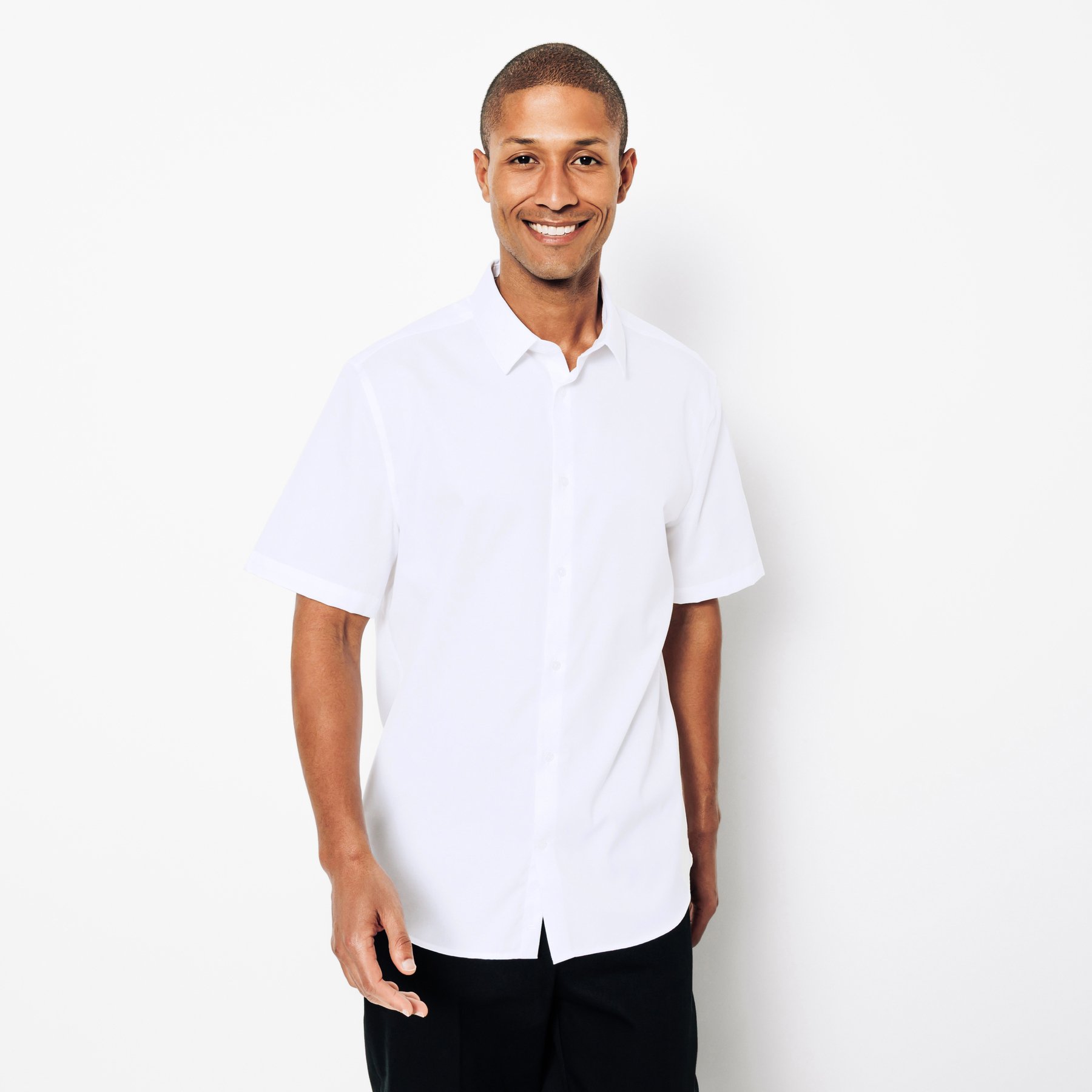Chemisette sans repassage en coton Blanc S 100% Coton Homme