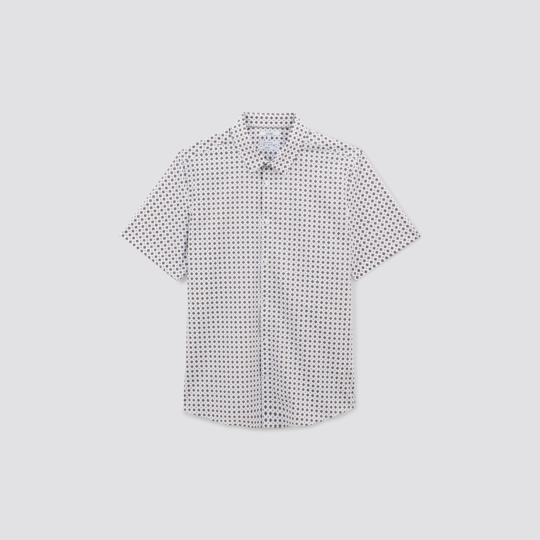 Chemisette en coton avec  imprimé Blanc S 97% Coton, 3% Elasthanne Homme