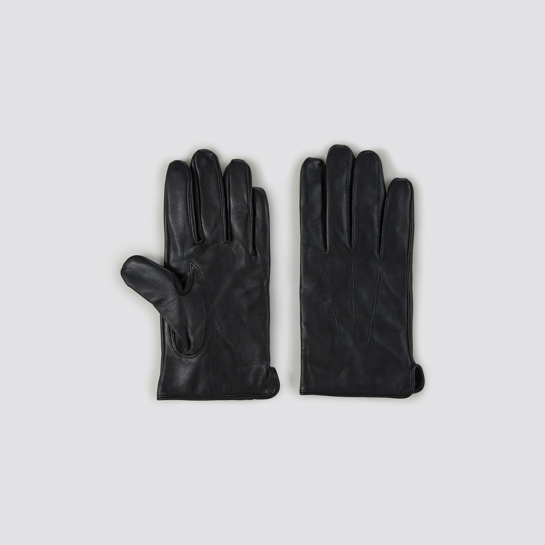 Gants en cuir Noir L 100% Polyester, 100% Cuir de mouton Homme