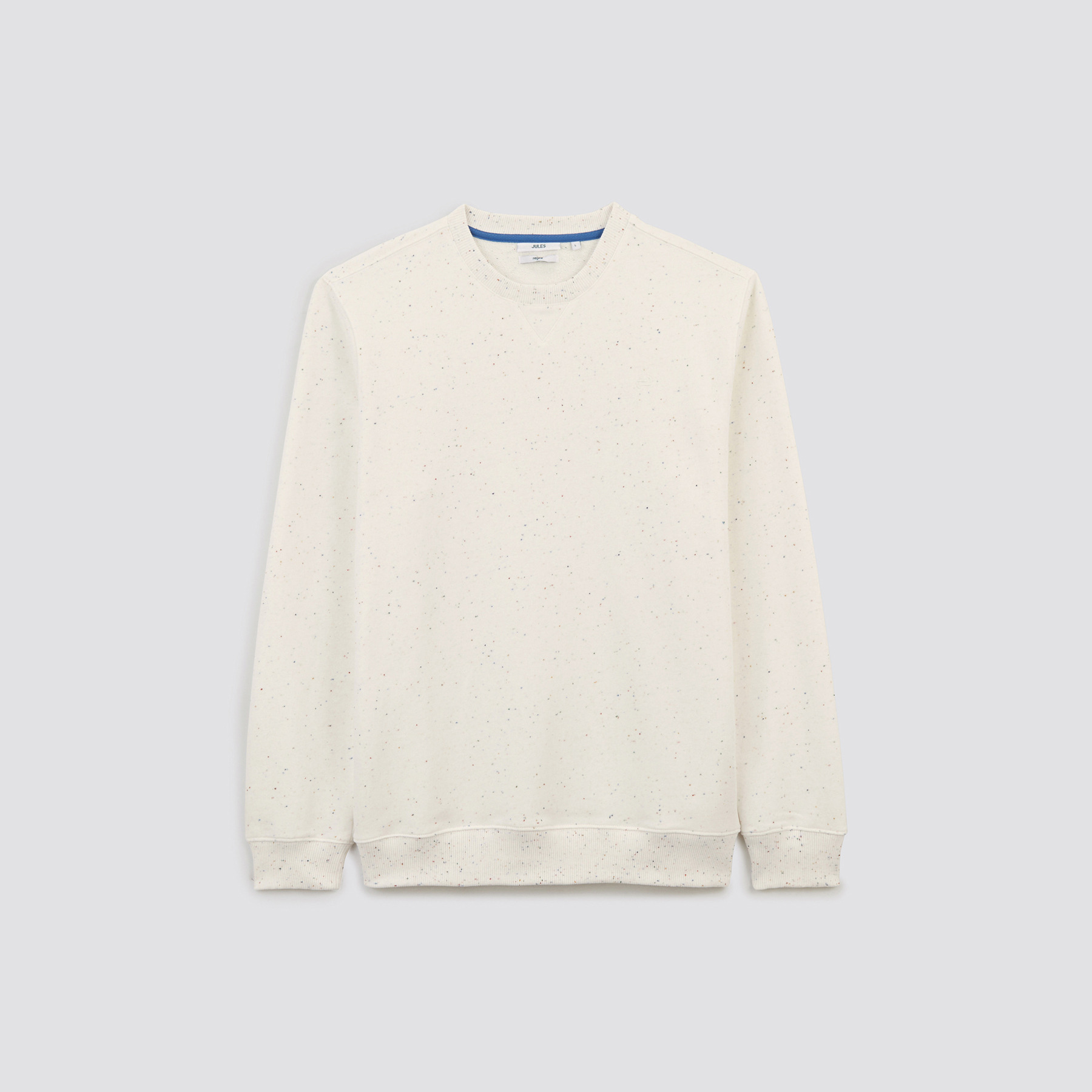 Sweat à col rond fantaisie Ecru S 97% Coton, 2% Viscose, 1% Polyester Homme Jules