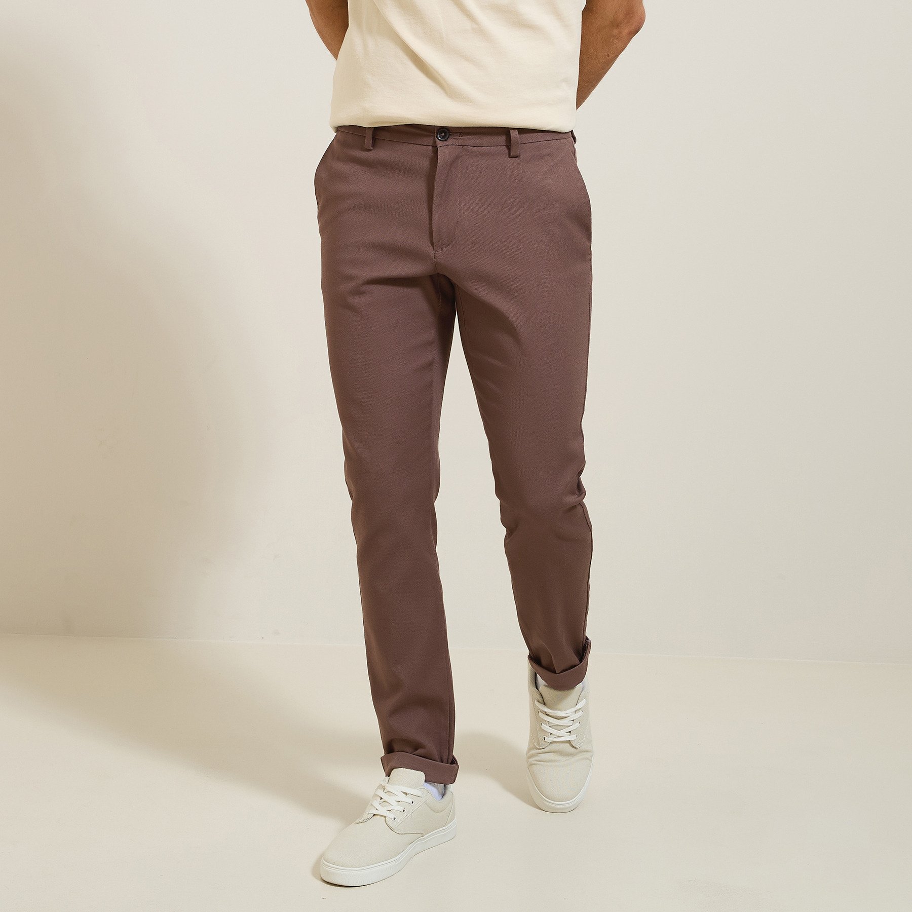 Pantalon chino slim "le parfait by JULES" Violet 36 98% Coton, 2% Elasthanne Homme