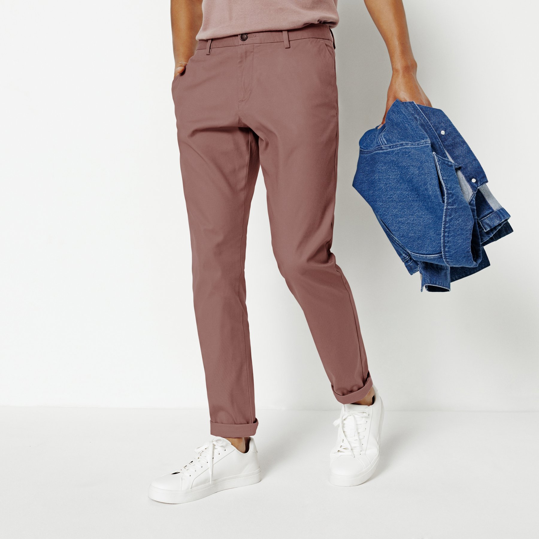 Pantalon chino slim "le parfait by JULES" Violet 36 98% Coton, 2% Elasthanne Homme