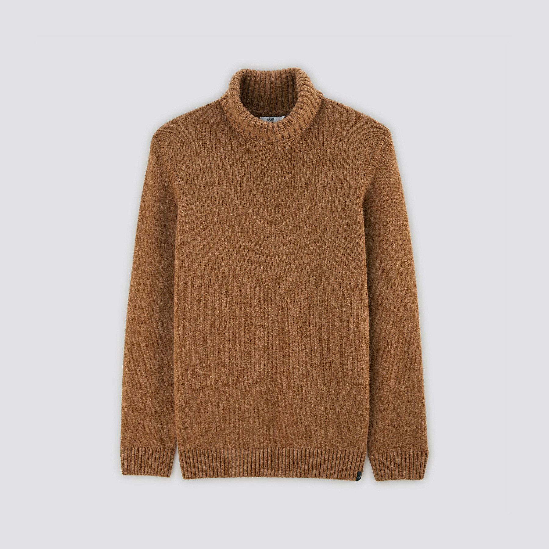 Pull à col roulé uni Marron S 67% Laine, 30% Polyamide, 3% Autres fibres Homme