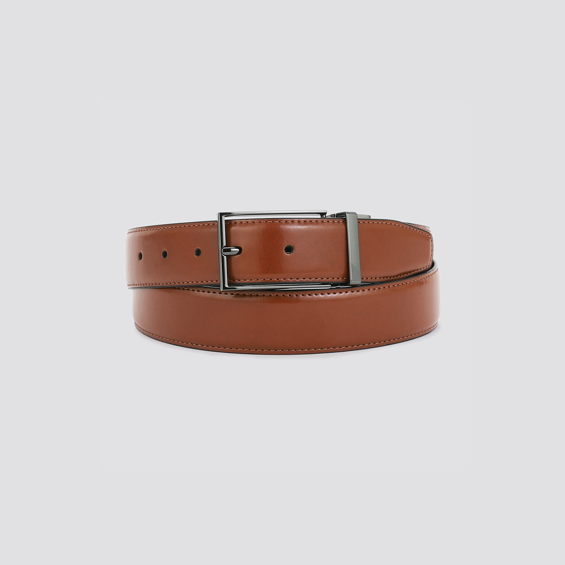 Ceinture réversible à boucle Marron 36/38 100% Croûte de cuir vachette Homme