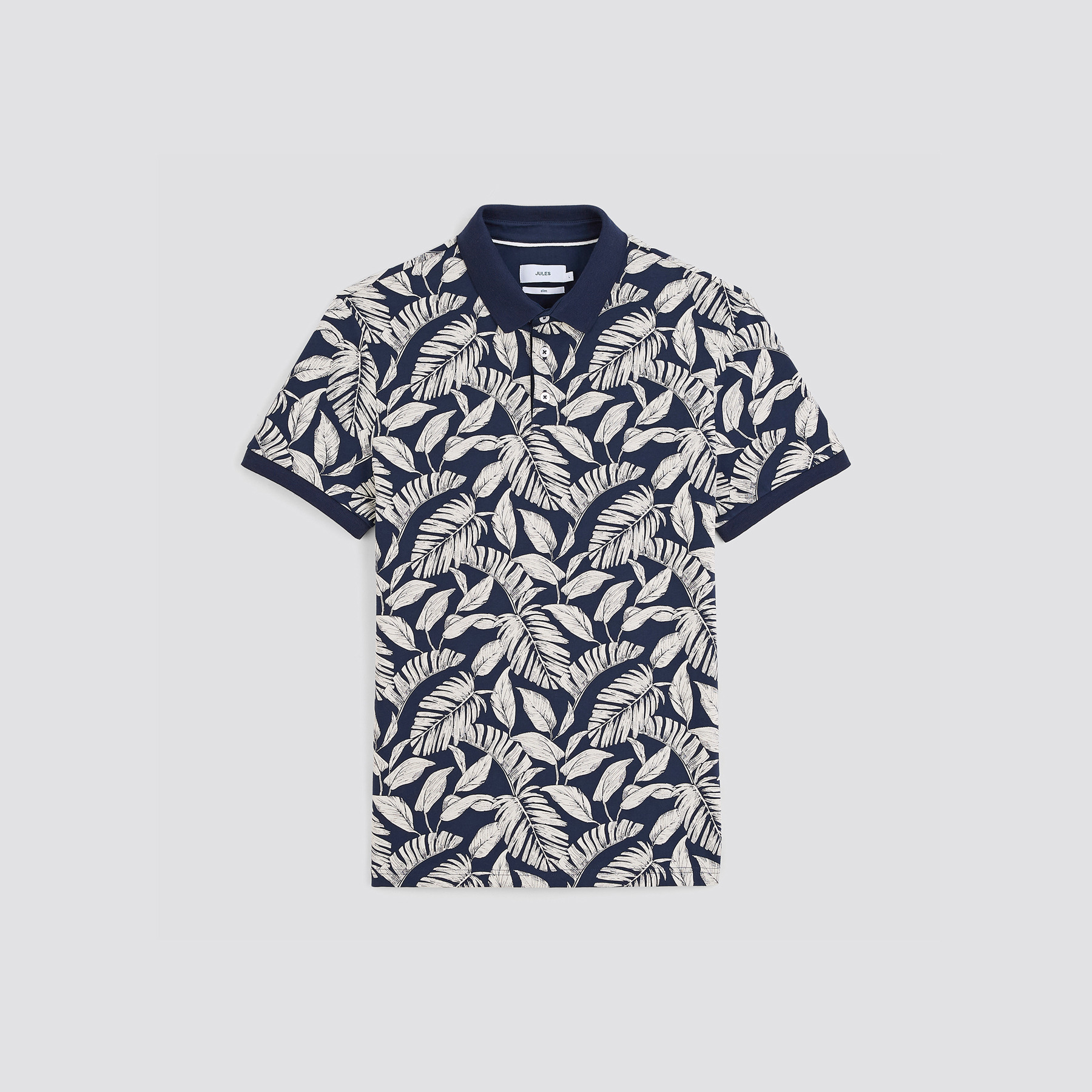 Polo manches courtes en jersey imprimé Bleu foncé L 100% Coton Homme Brice