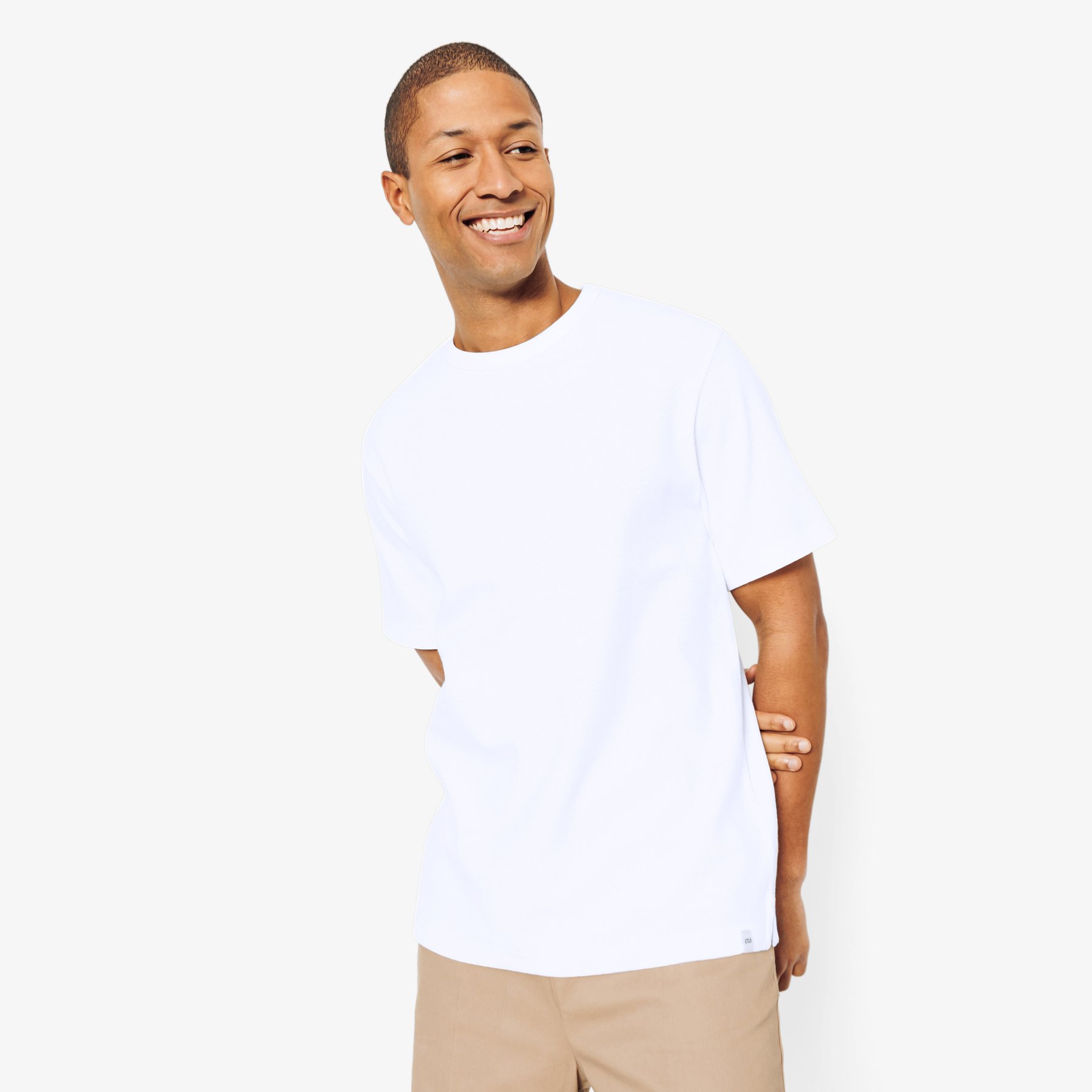 Tee shirt matière gaufrée Blanc L 100% Coton Homme