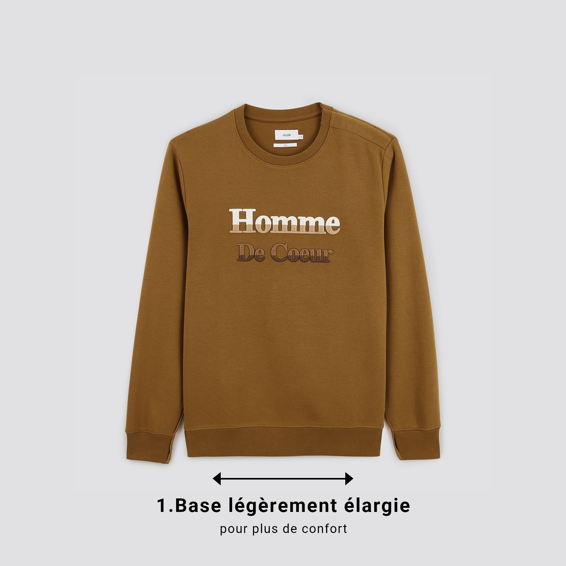 Sweat pour personne à mobilité réduite Marron M 72% Coton, 28% Polyester Homme Jules