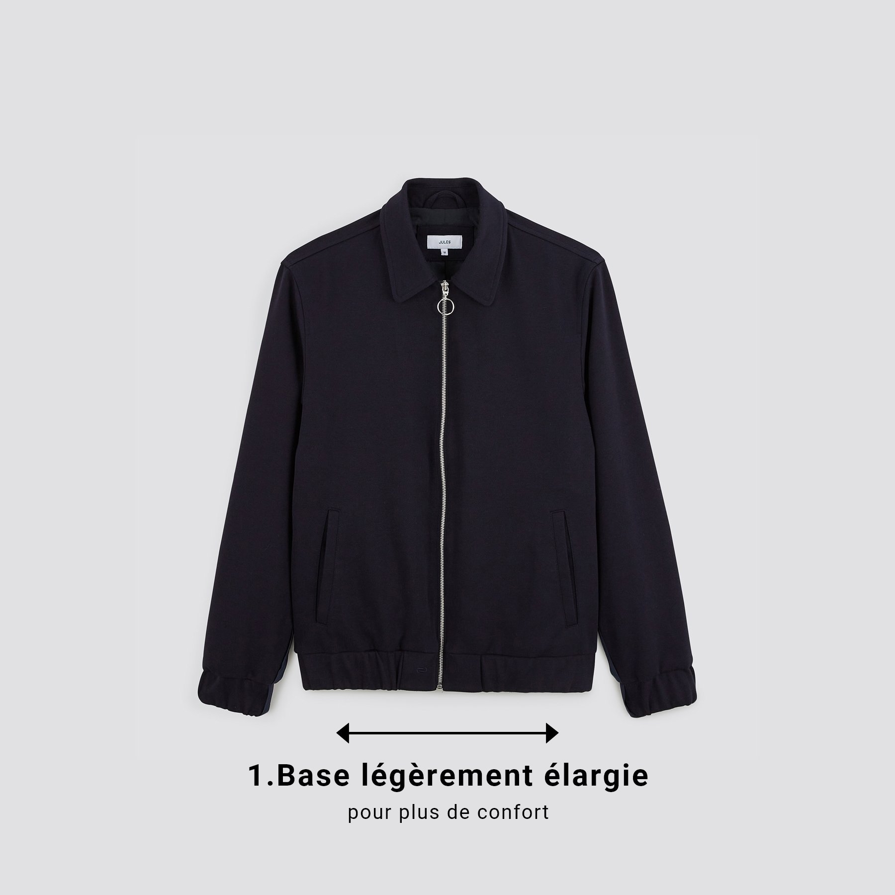 Veste pour personne à mobilité réduite Bleu moyen L 72% Polyester, 25% Coton, 3% Elasthanne Homme Jules