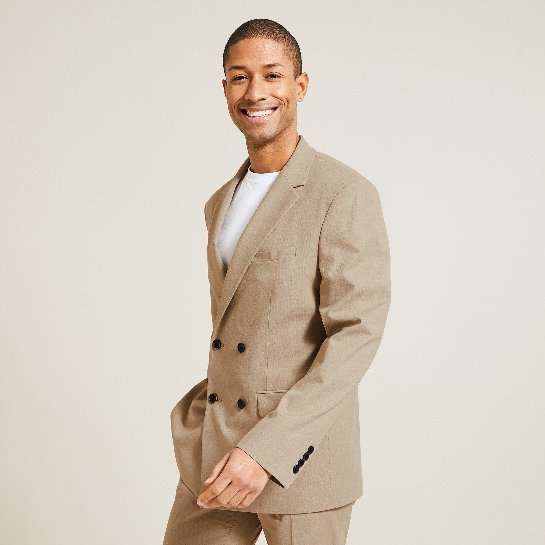 Veste regular croisée Beige 48  Homme