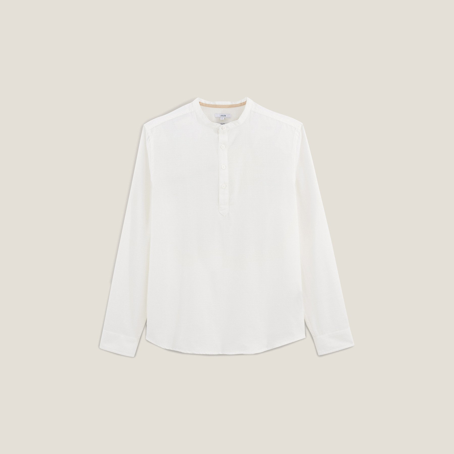 Chemise en coton col mao Blanc S 100% Coton Homme