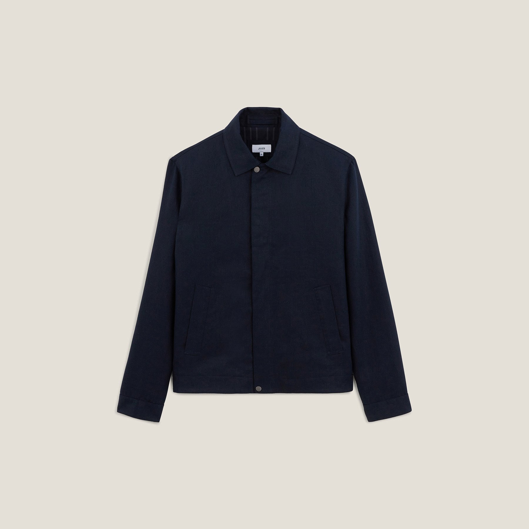 Blouson en lin col chemise Bleu XS 100% Polyester, 64% Polyester, 36% Coton, 100% Lin Homme