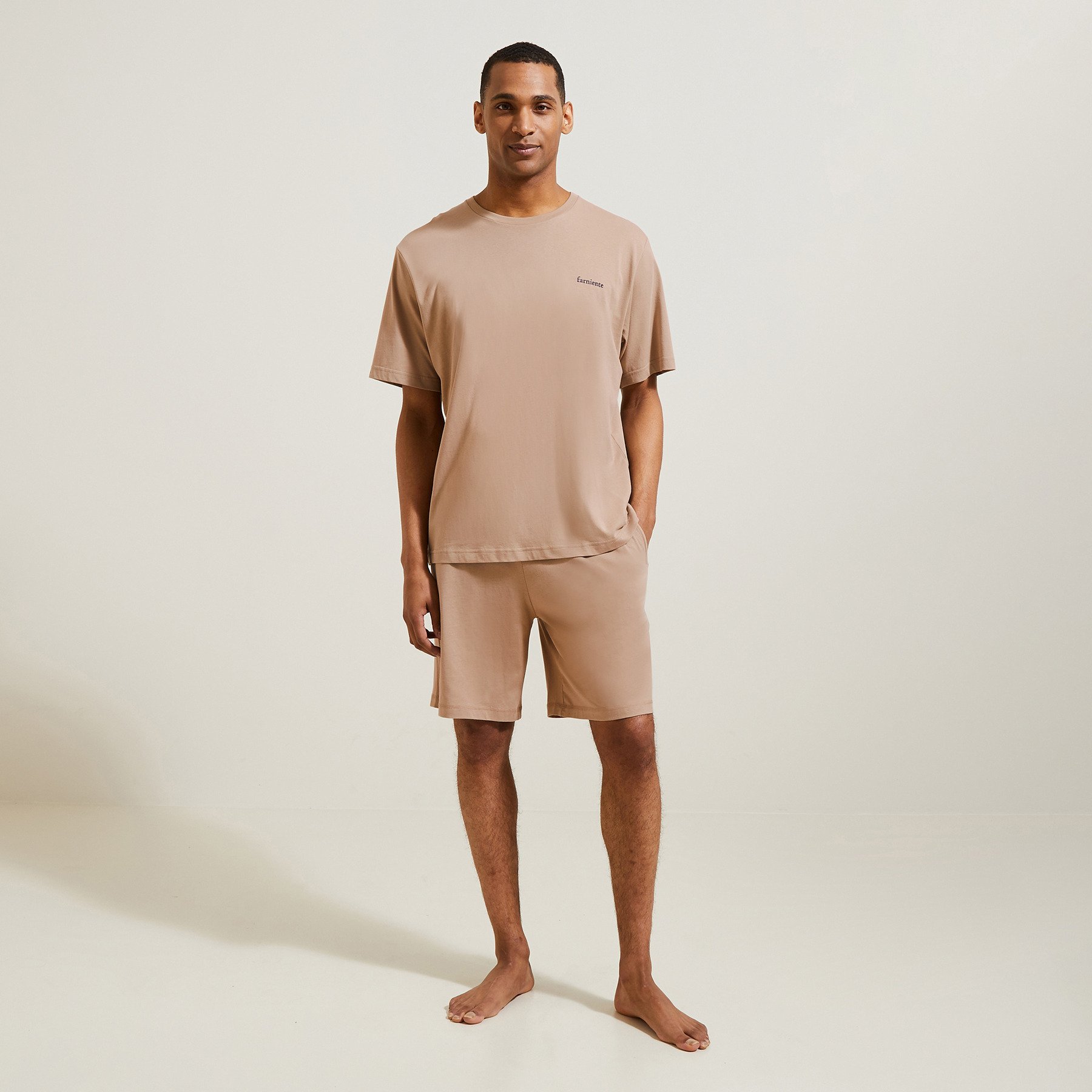 Ensemble pyjama en maille Beige XS 100% Coton Homme