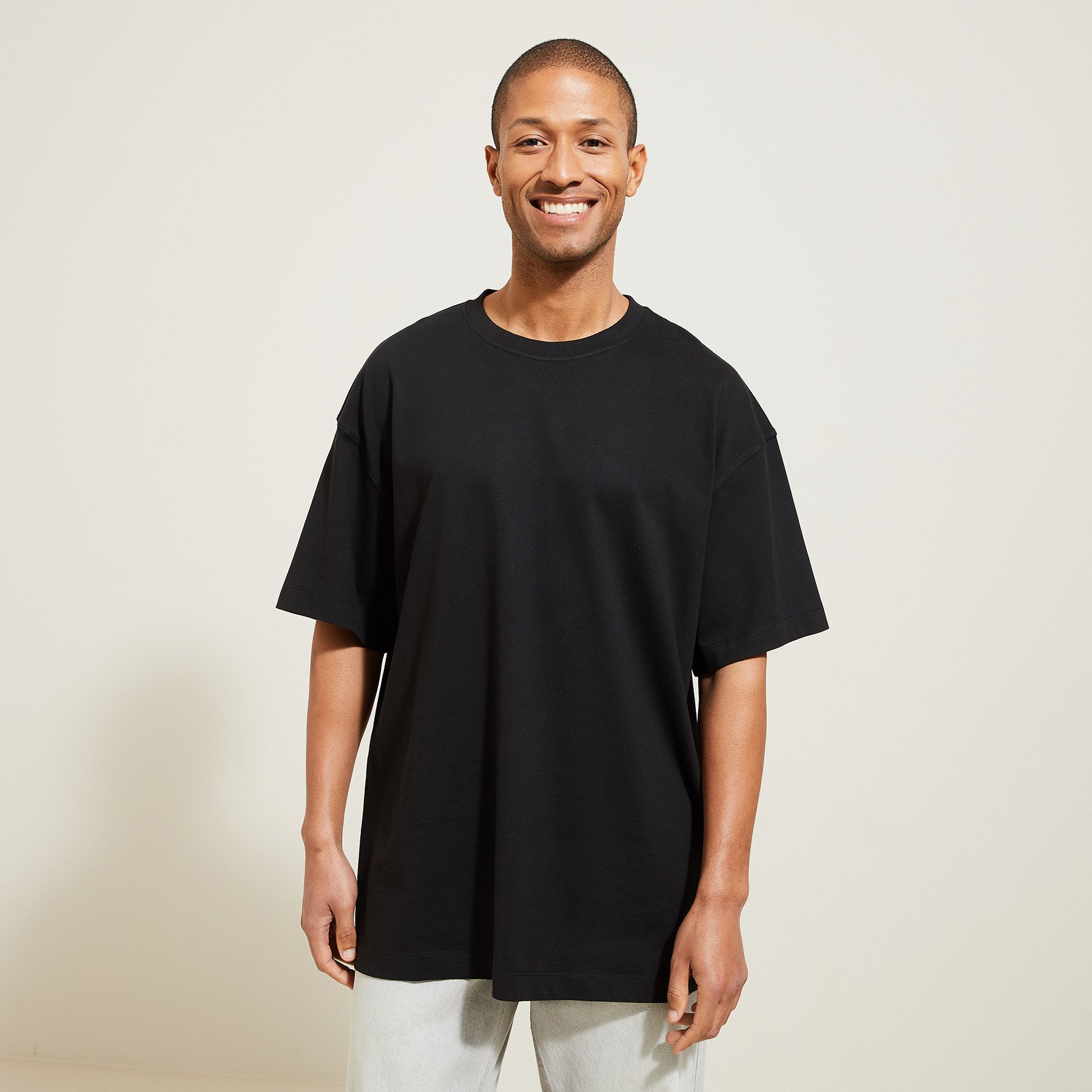 Tee shirt oversize uni Noir XS 100% Coton Homme