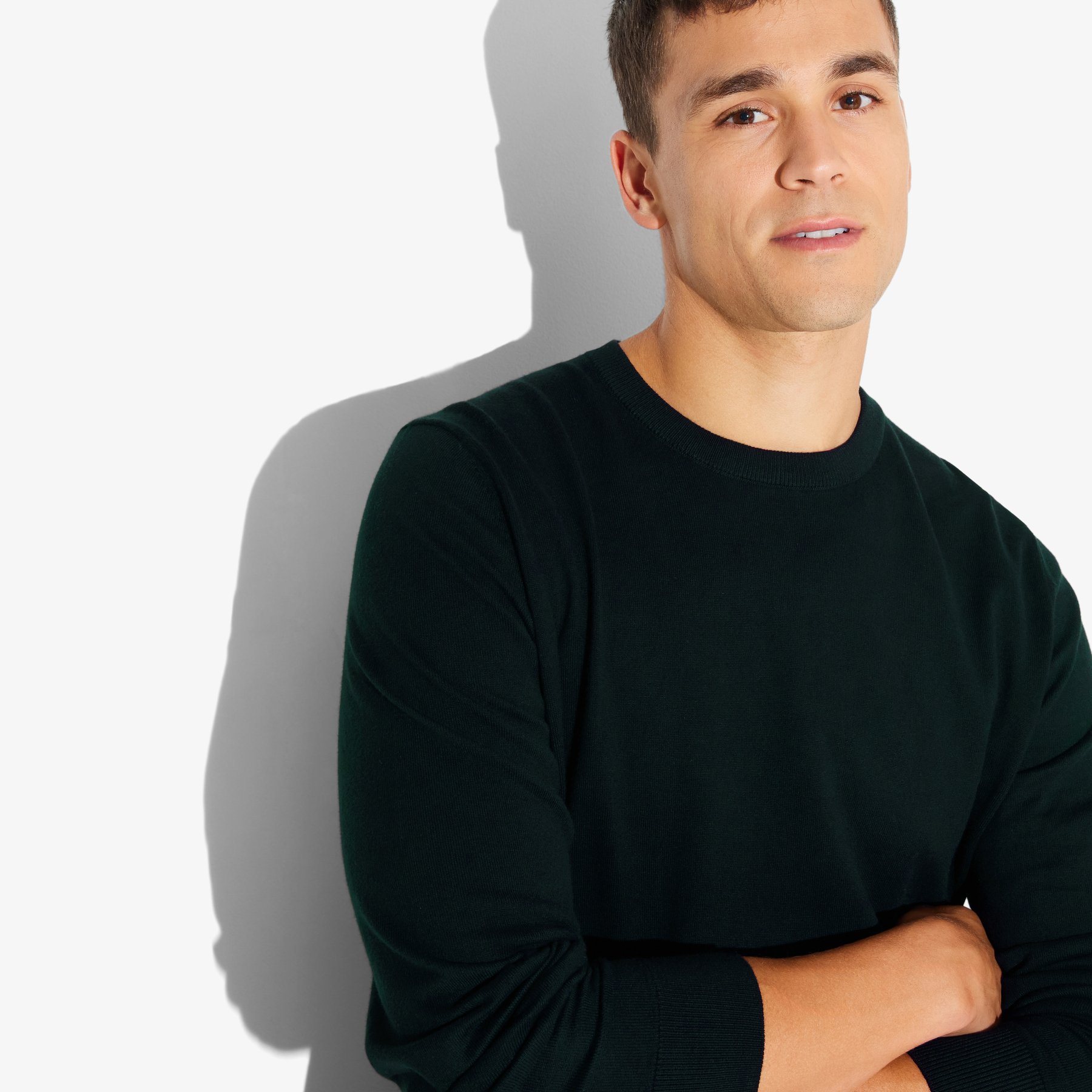 Pull col rond Noir XS 80% Coton, 20% Polyamide Homme