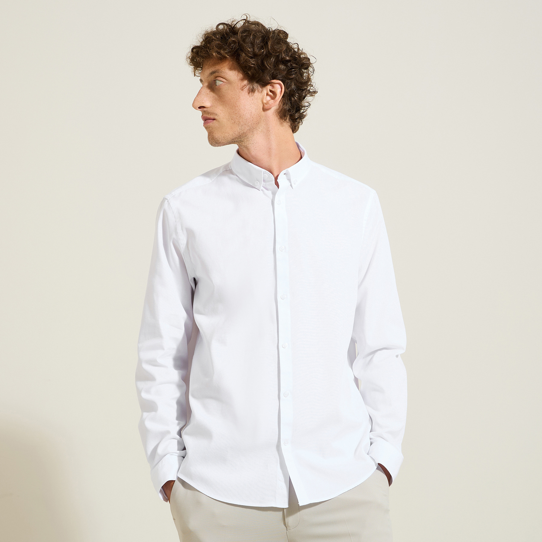 Chemise en coton Blanc S 100% Coton Homme