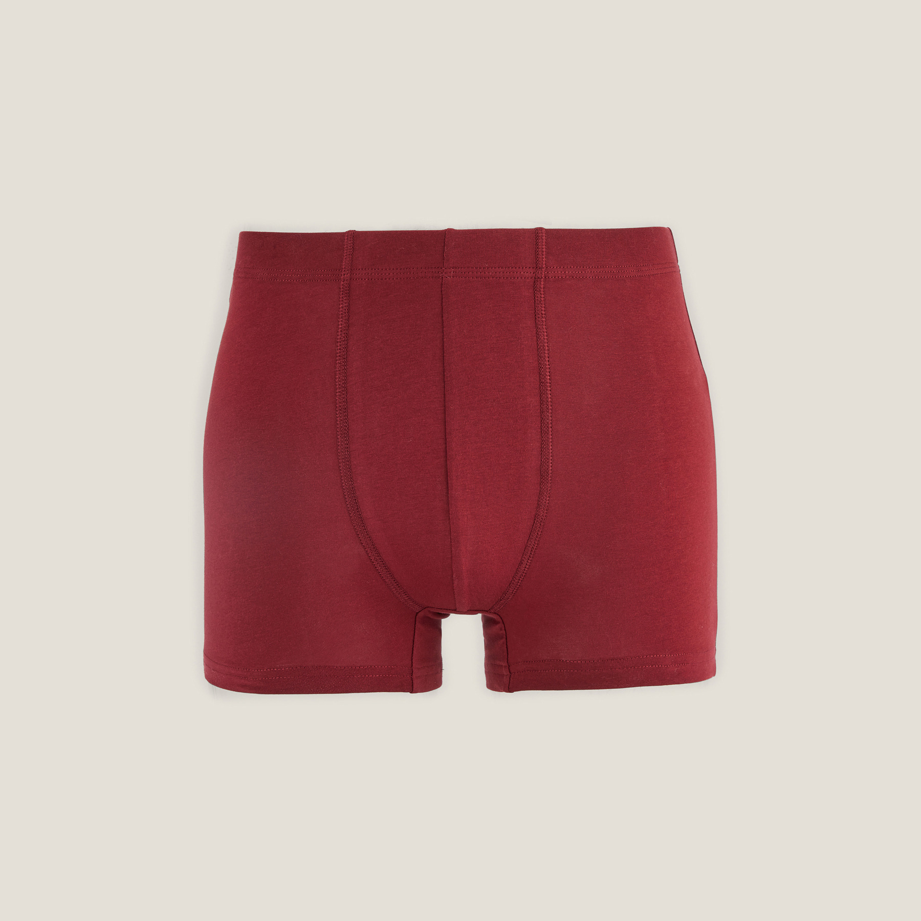 Boxer uni en coton Bordeaux S 95% Coton, 5% Elasthanne Homme