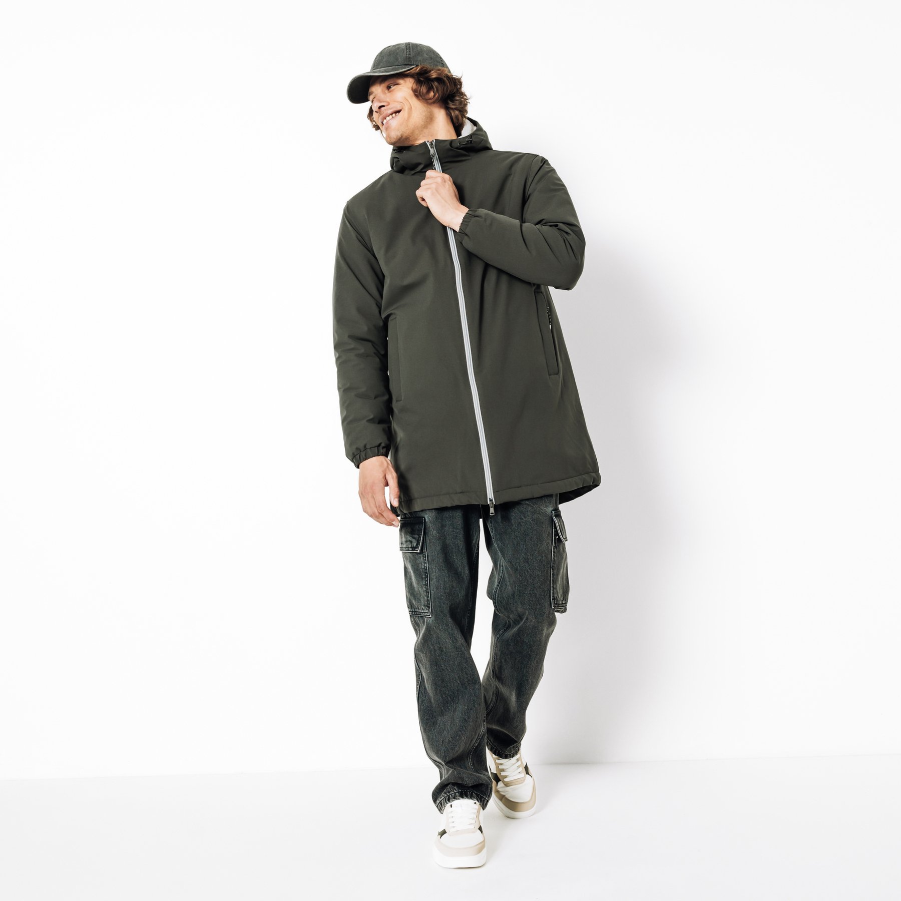 Parka longue déperlante Vert/Kaki S 100% Polyester, 100% Polyester, 100% Polyester Homme