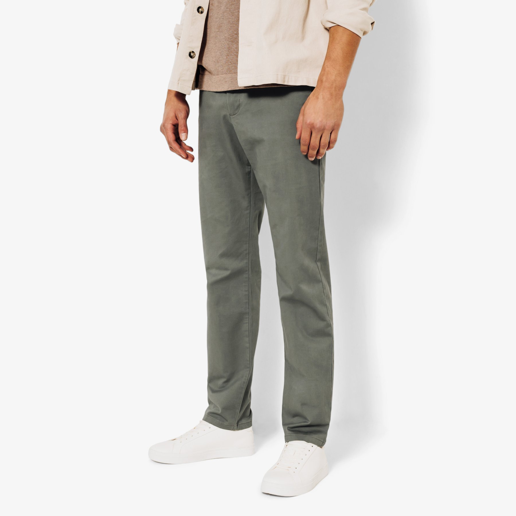 Pantalon chino regular "le parfait by JULES" Vert/Kaki 36 97% Coton, 3% Elasthanne Homme
