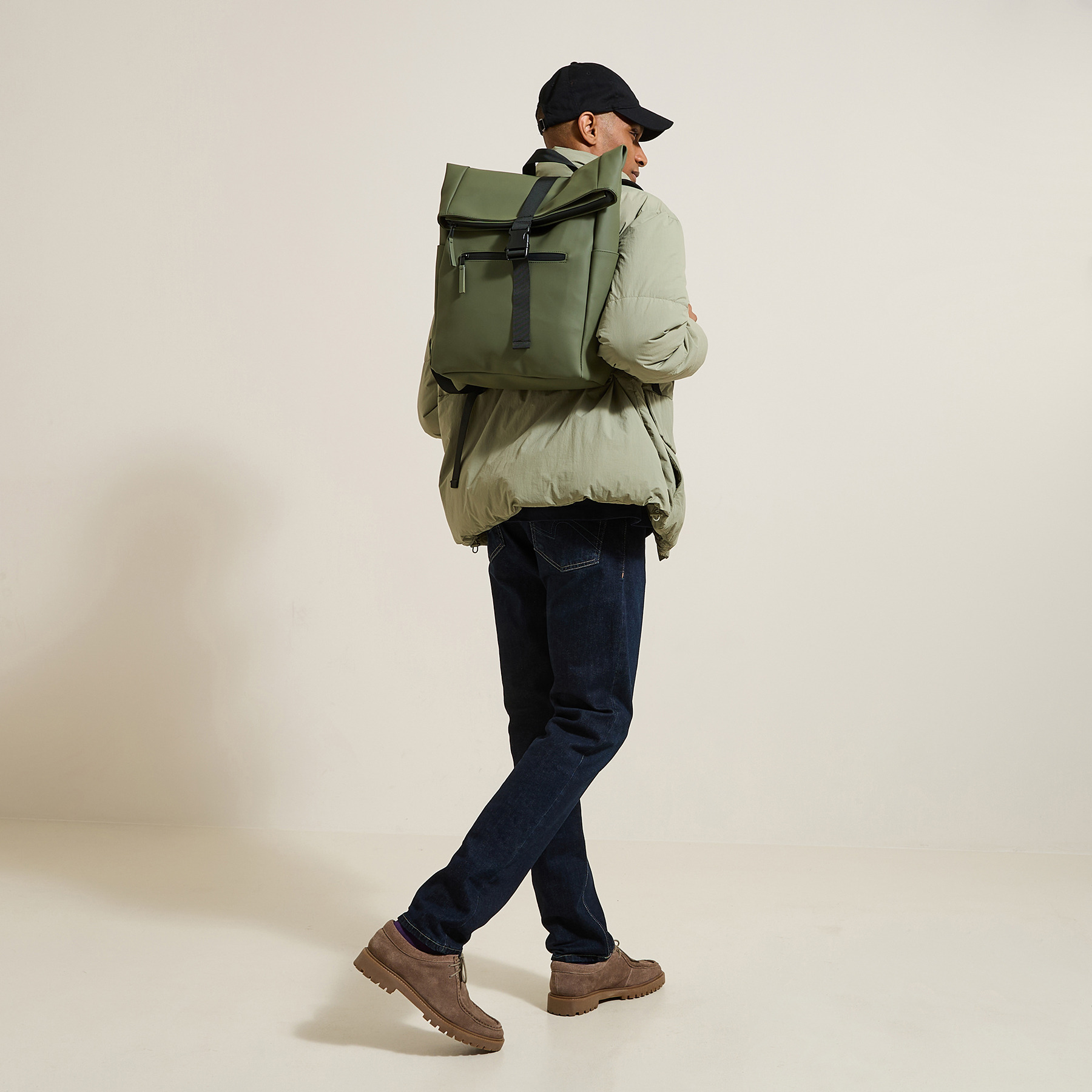 Sac à dos en gomme Vert/Kaki T.U. 100% Polyuréthane Homme