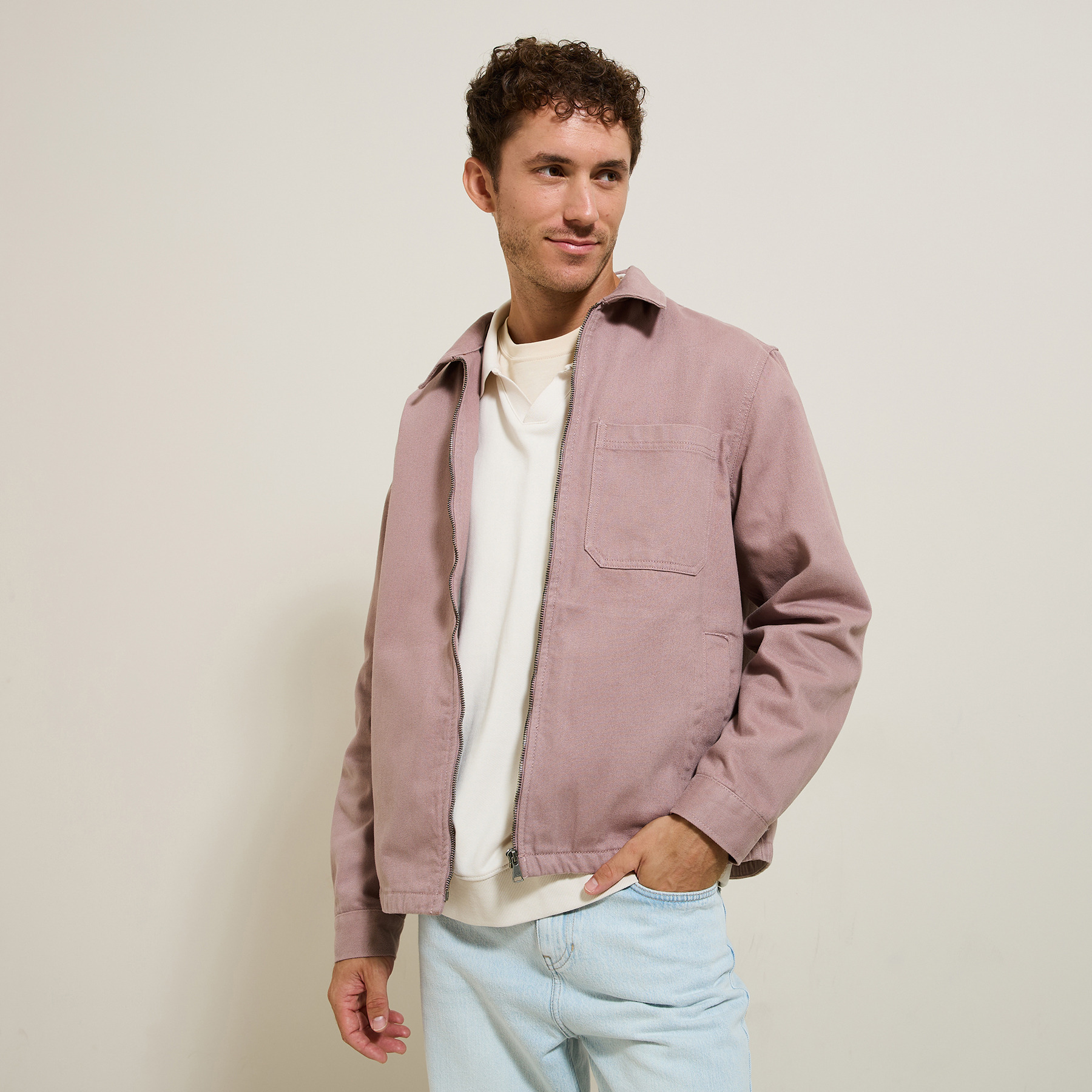 Surchemise zippée en coton Rose S 100% Coton Homme