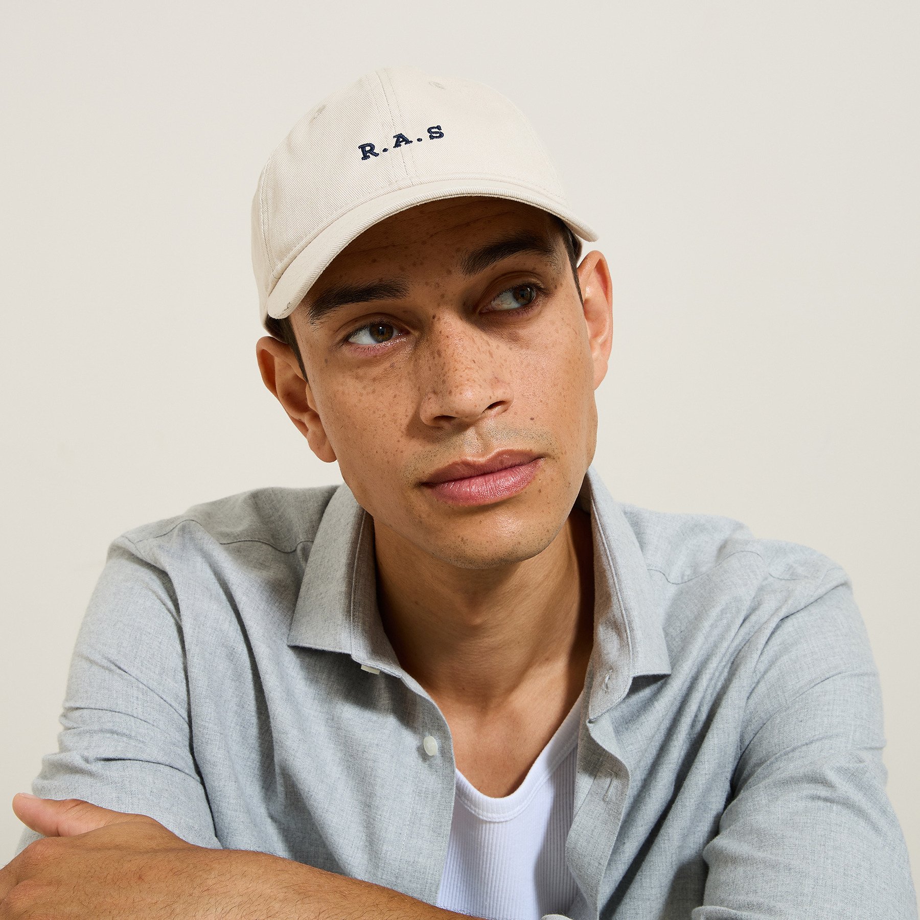 Casquette brodée Beige T.U. 100% Coton Homme