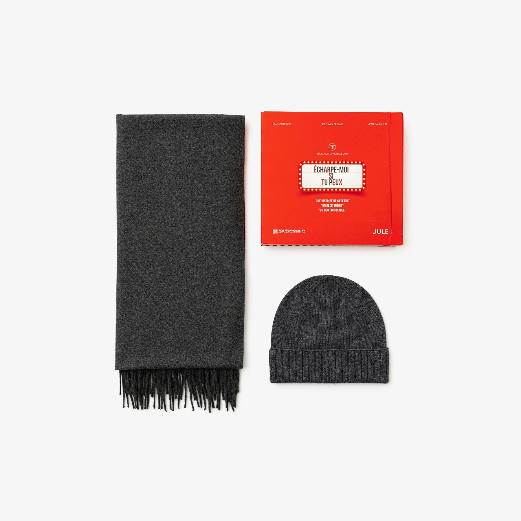 Coffret bonnet et écharpe Gris T.U.  Homme