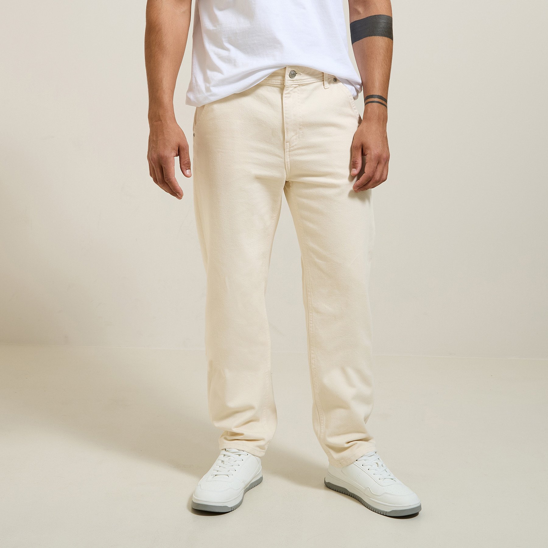 Jean loose Ecru 34 100% Coton Homme