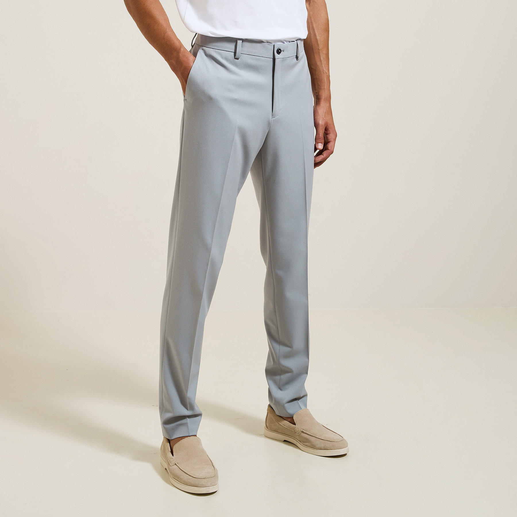 Pantalon de costume slim twill Bleu 36 62% Polyester, 34% Viscose, 4% Elasthanne Homme