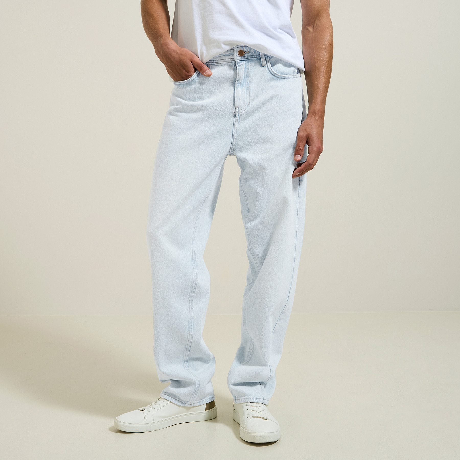 Jean loose coutures tournantes Bleu 36 100% Coton Homme