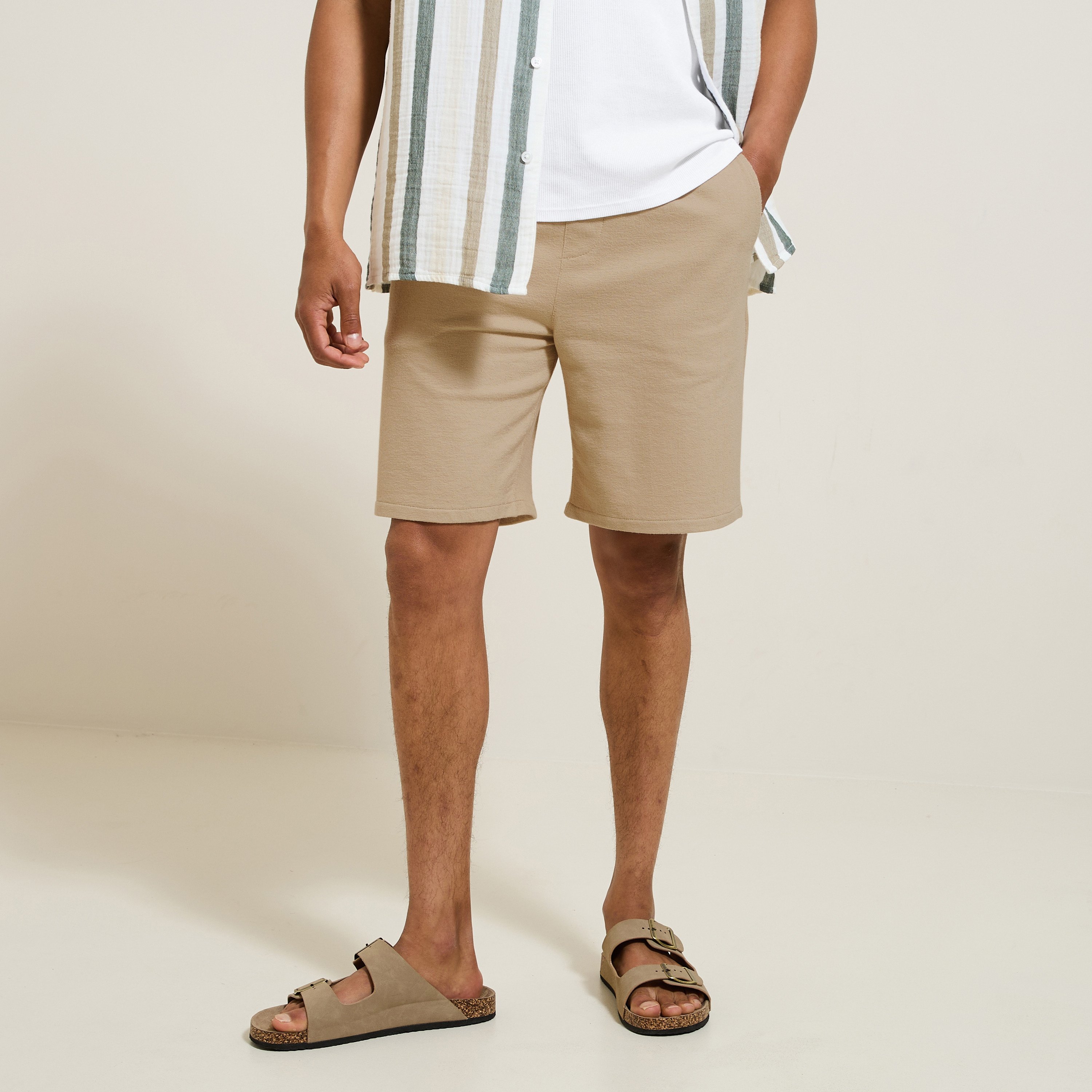 Short en molleton Beige XS 100% Coton Homme