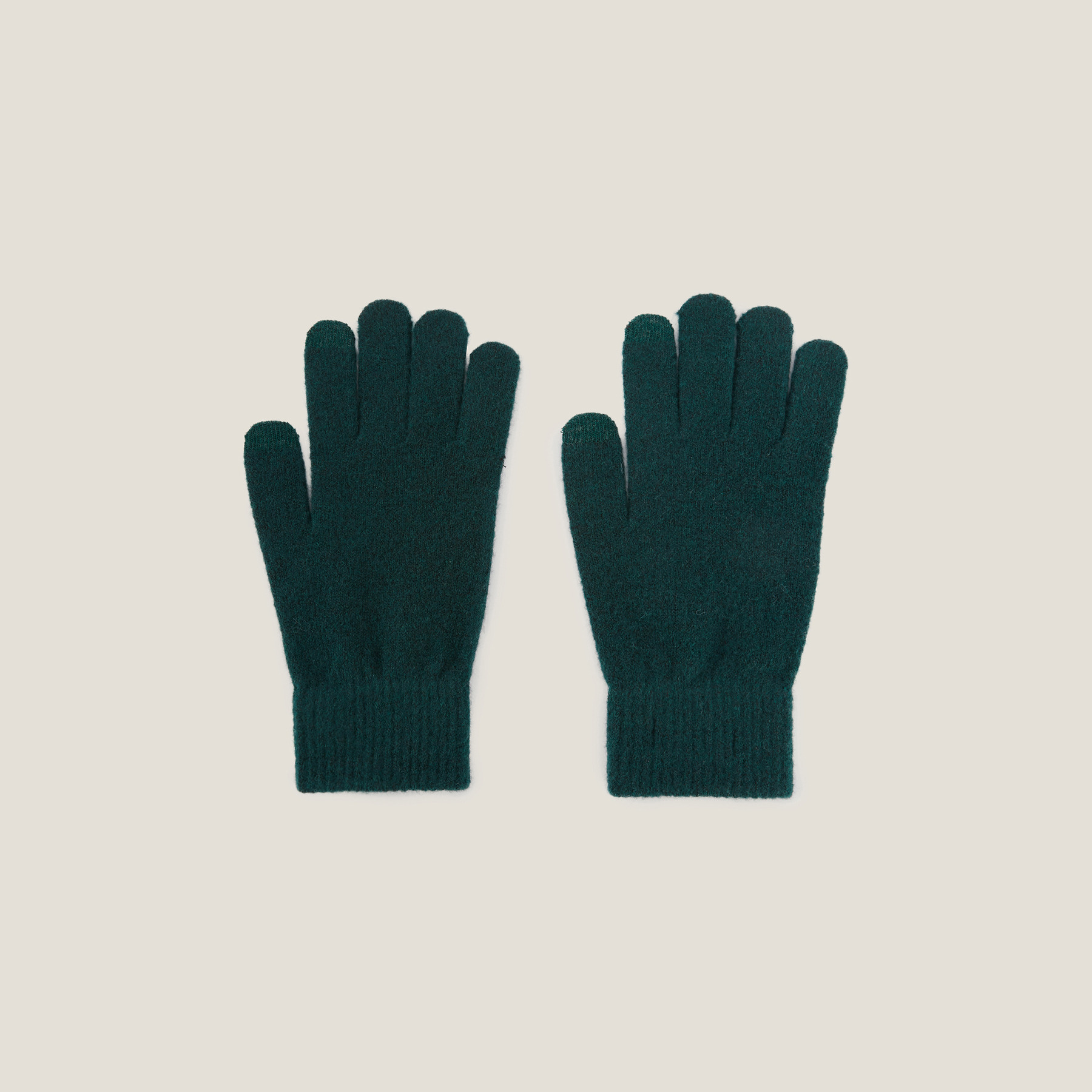 Gants en maille Vert/Kaki T.U.  Homme