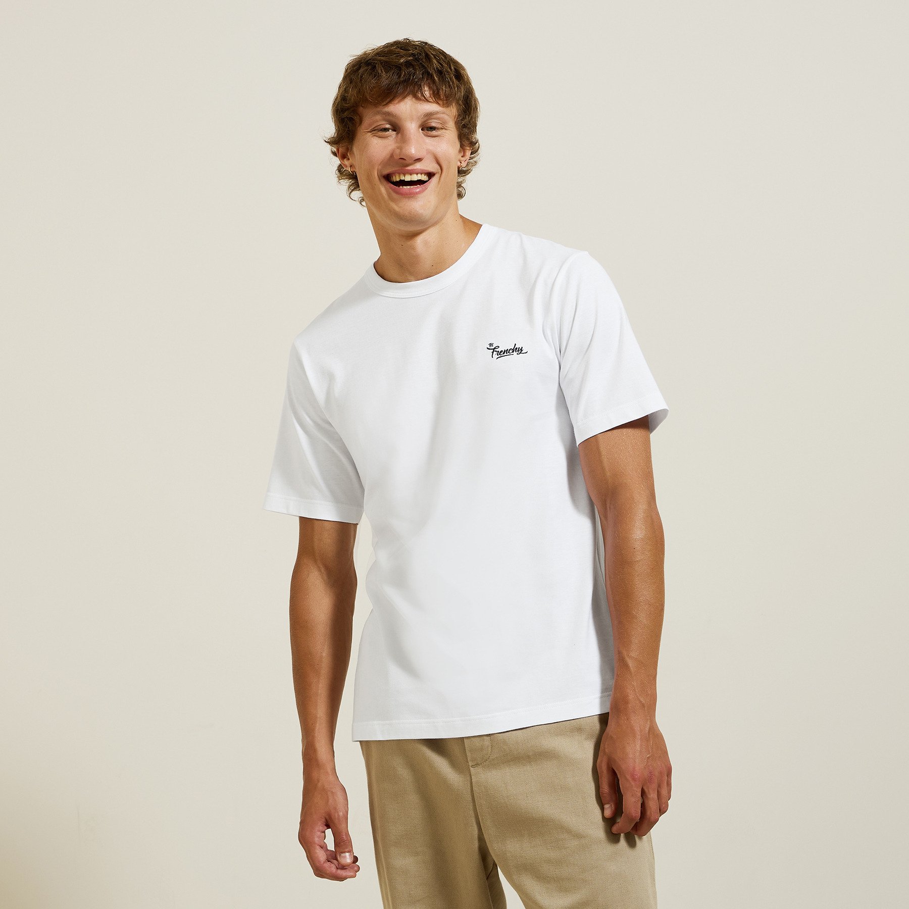 Tee shirt Made in France col rond Blanc S 100% Coton Homme