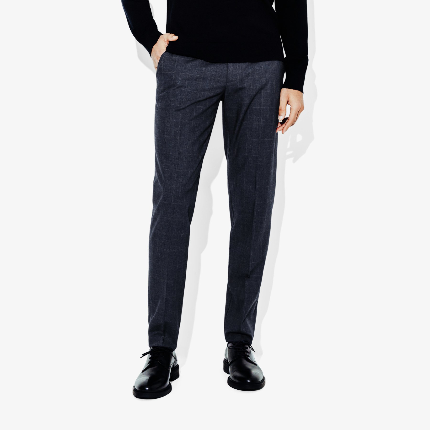 Pantalon de costume slim à carreaux Bleu 40  Homme