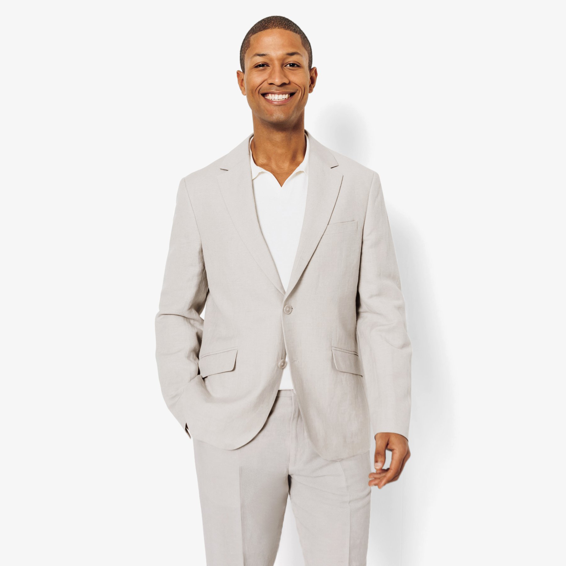 Veste de costume contenant du lin Beige 44  Homme
