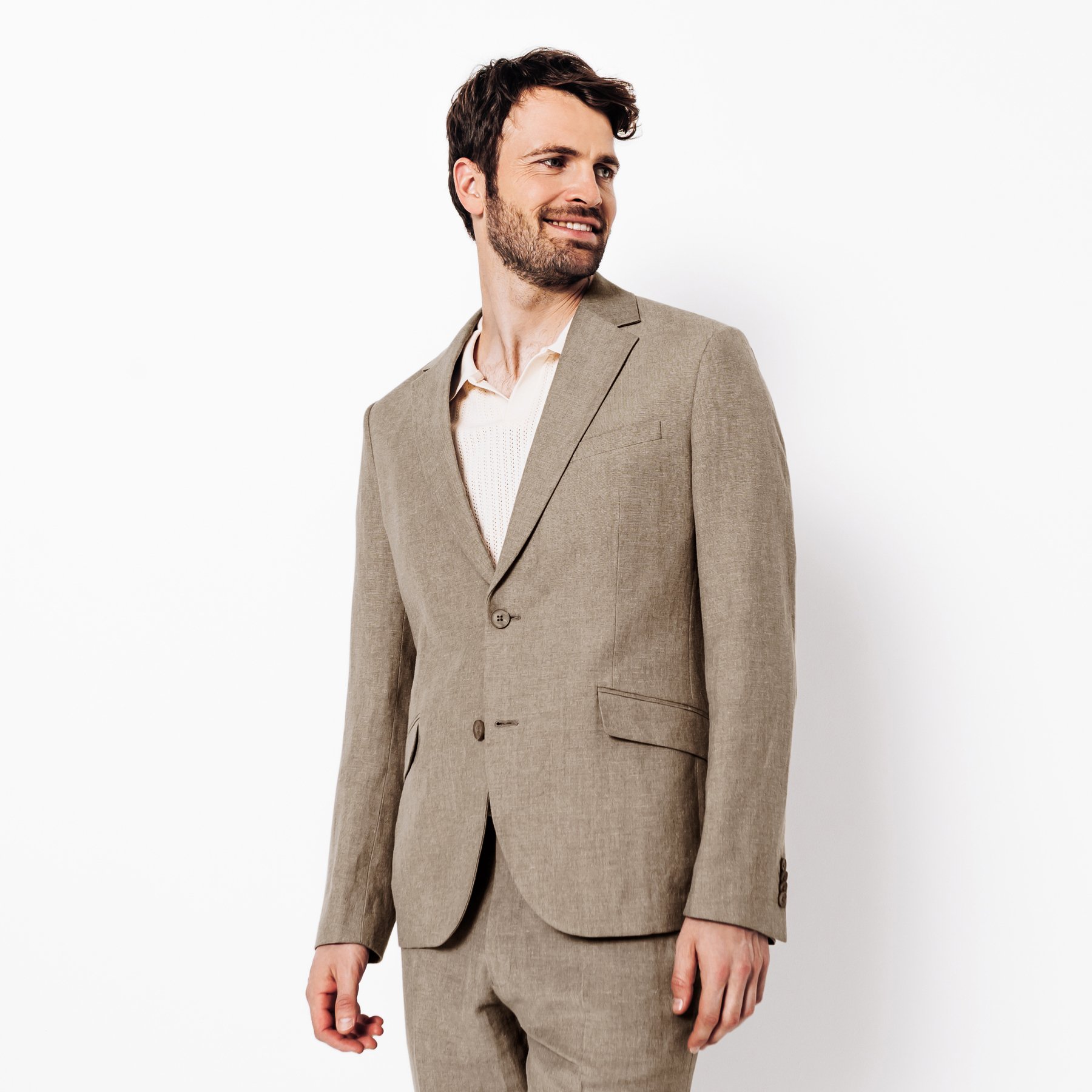 Veste de costume contenant du lin Beige 46  Homme