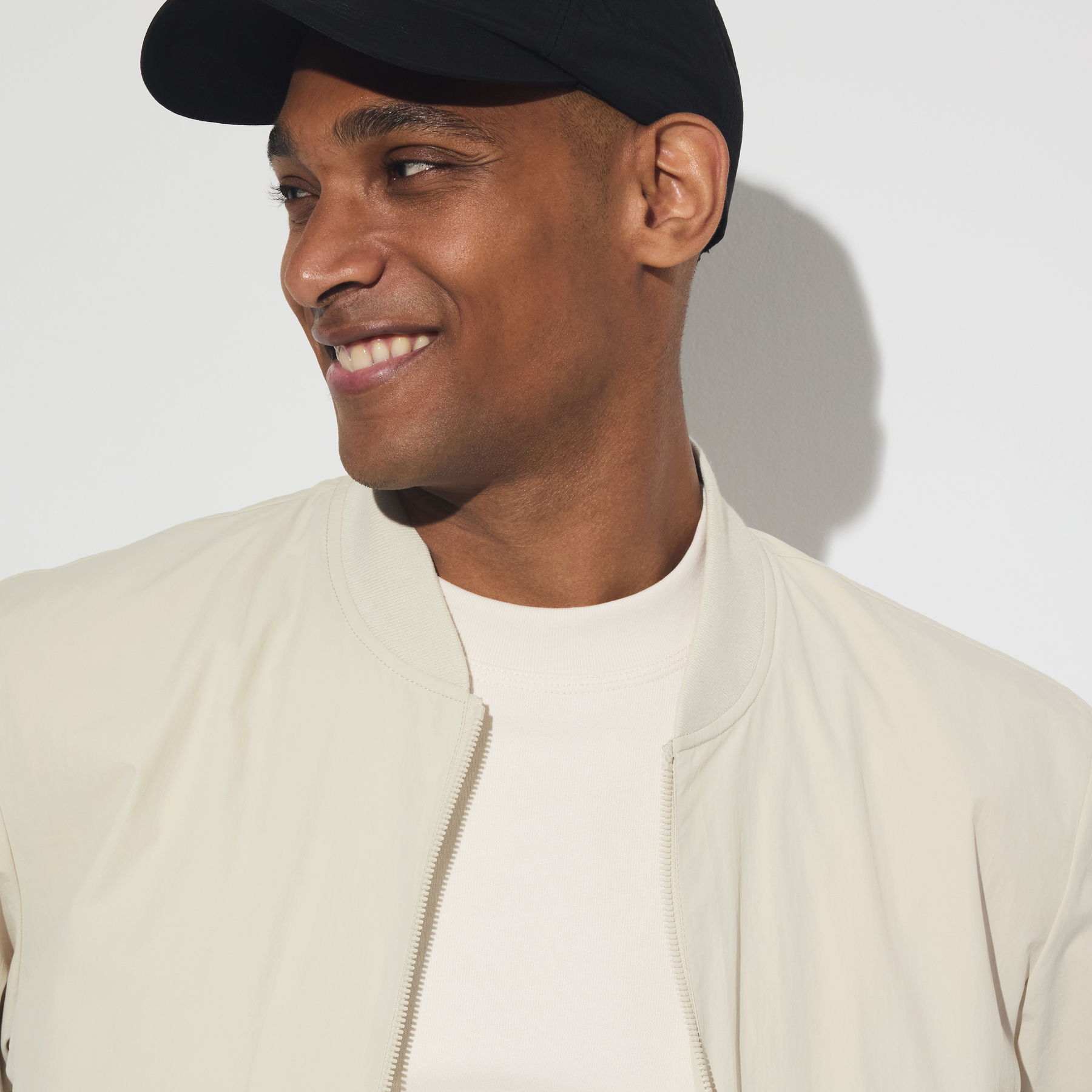 Blouson bomber léger Ecru XS 100% Polyester, 100% Polyamide Homme