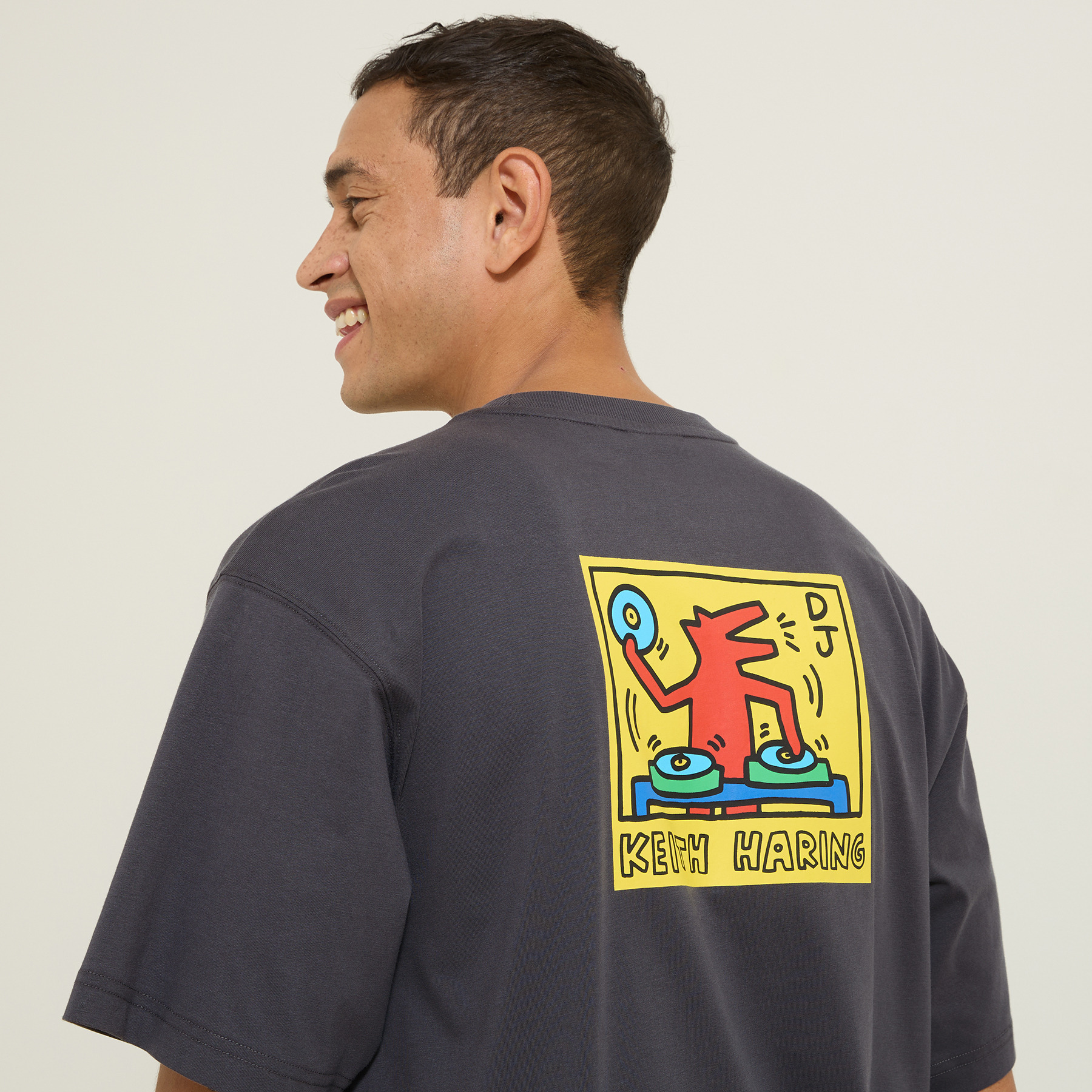 Tee shirt licence Keith Haring Gris XS 100% Coton Homme
