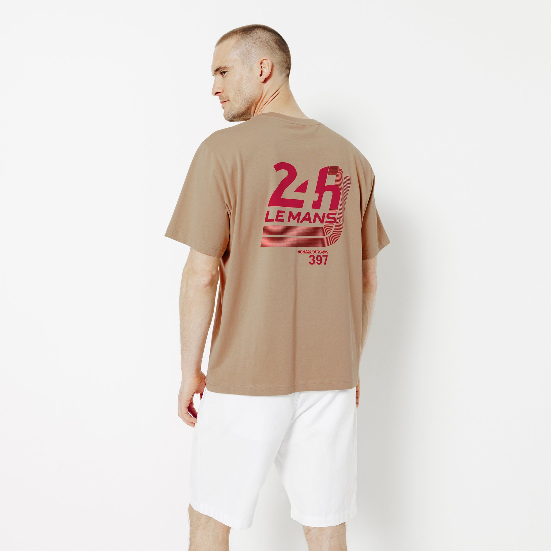 Tee shirt licence 24H le Mans Beige S 100% Coton Homme