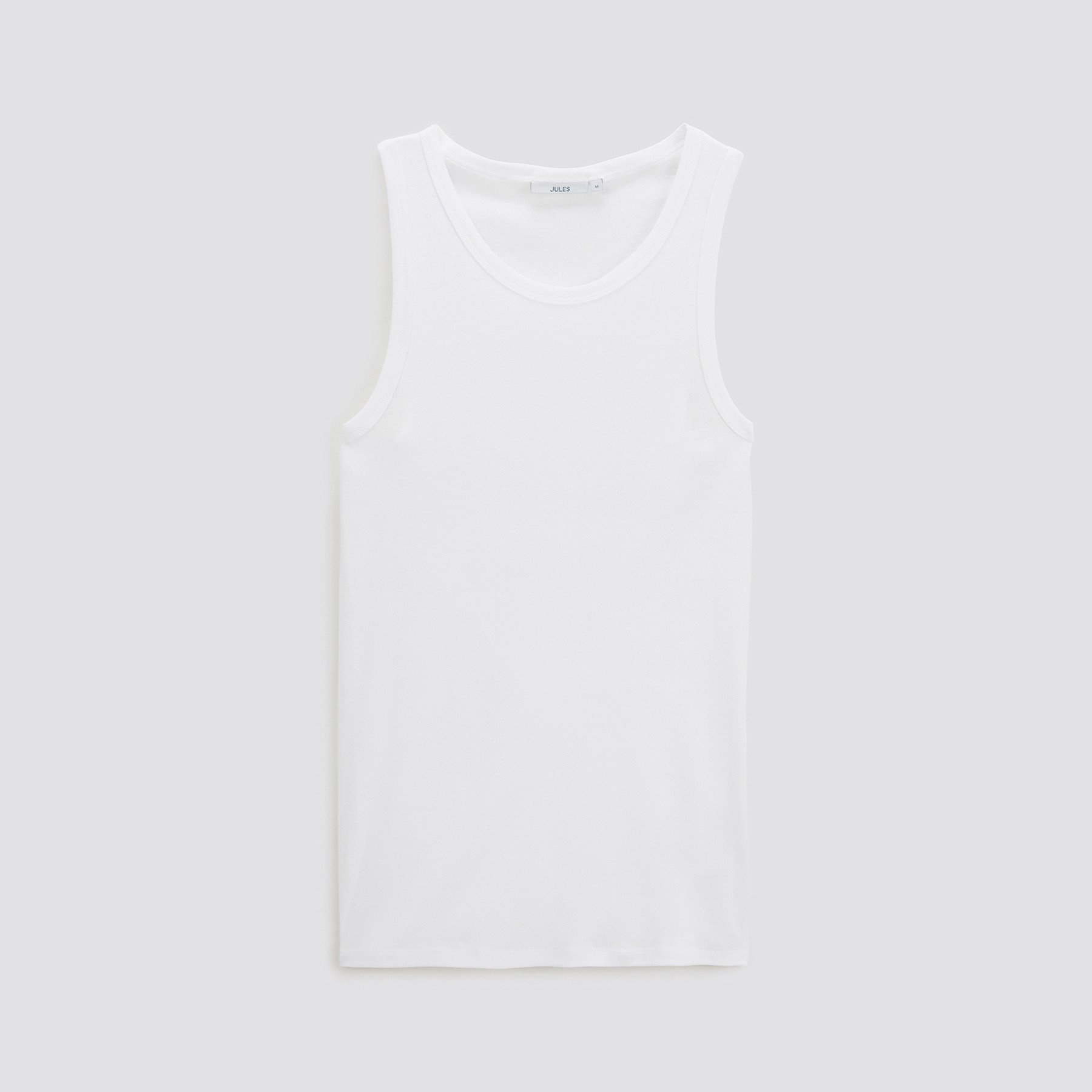 Débardeur en côte 1x1 Blanc XXL 100% Coton Homme