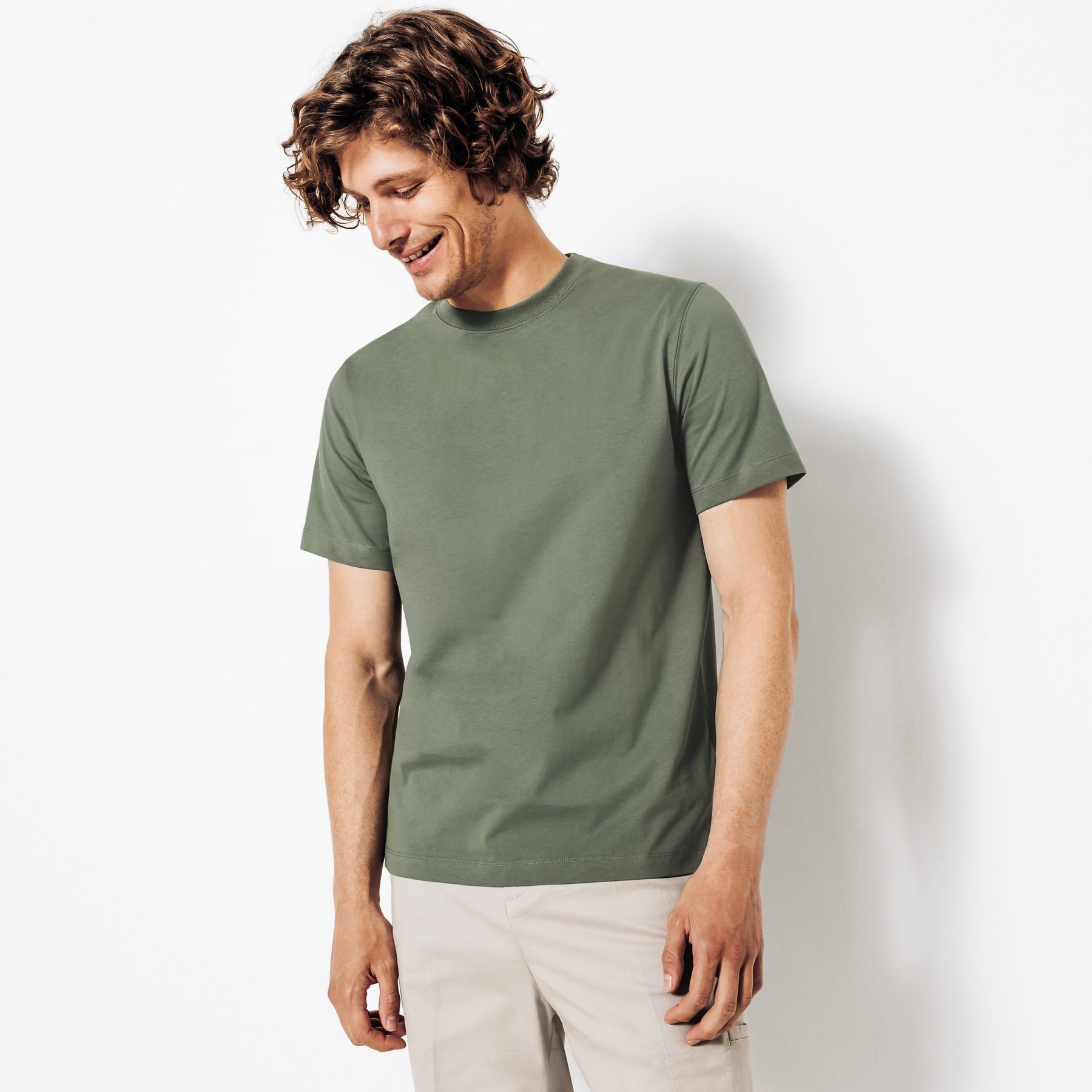 Tee shirt "le parfait by JULES" Vert/Kaki XS 100% Coton Homme