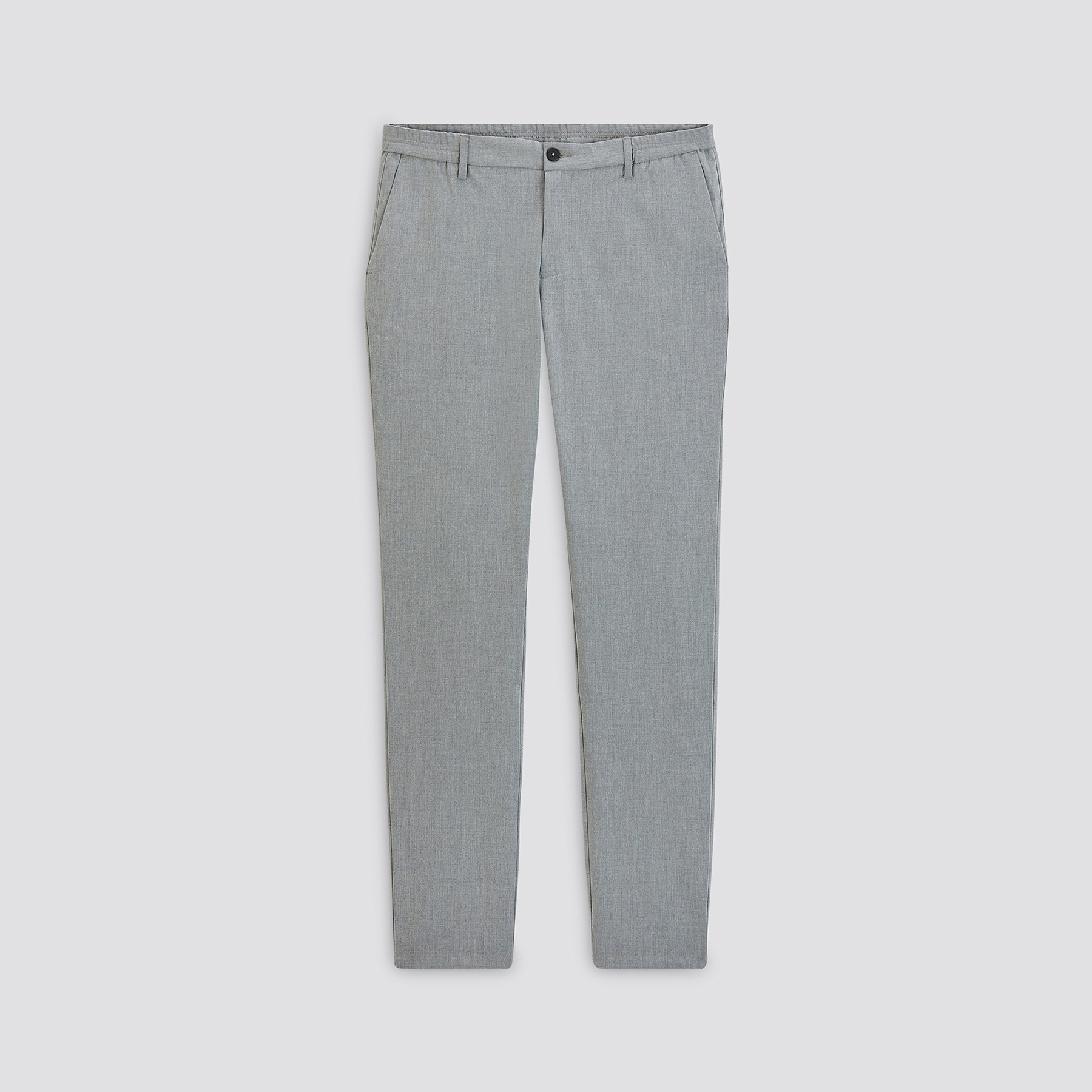 Pantalon slim chino taille élastiquée Gris moyen 38 68% Polyester, 28% Viscose, 4% Elasthanne Homme Jules