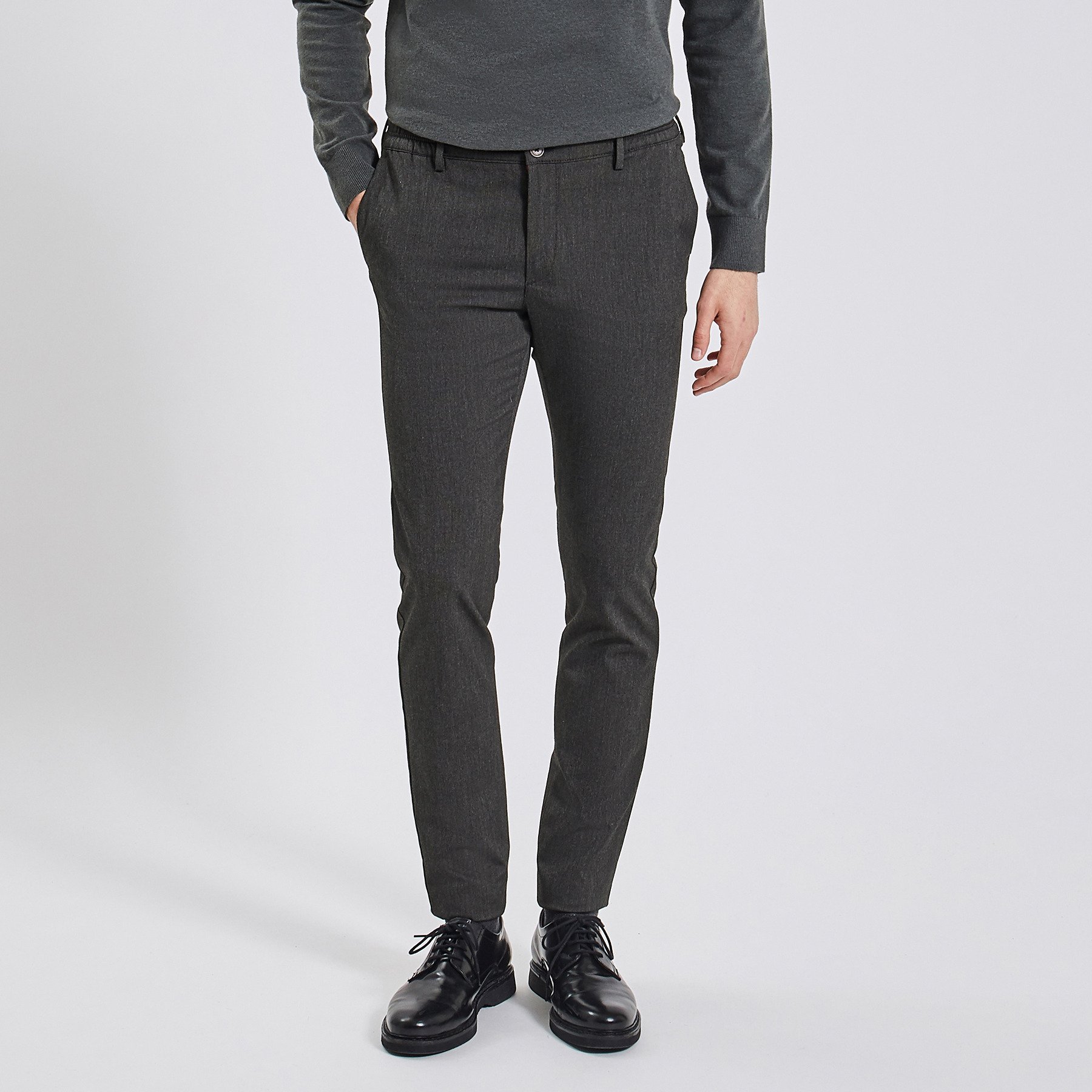 Pantalon chino jogger effet rayure Gris moyen 34 64% Polyester, 34% Viscose, 2% Elasthanne Homme Jules