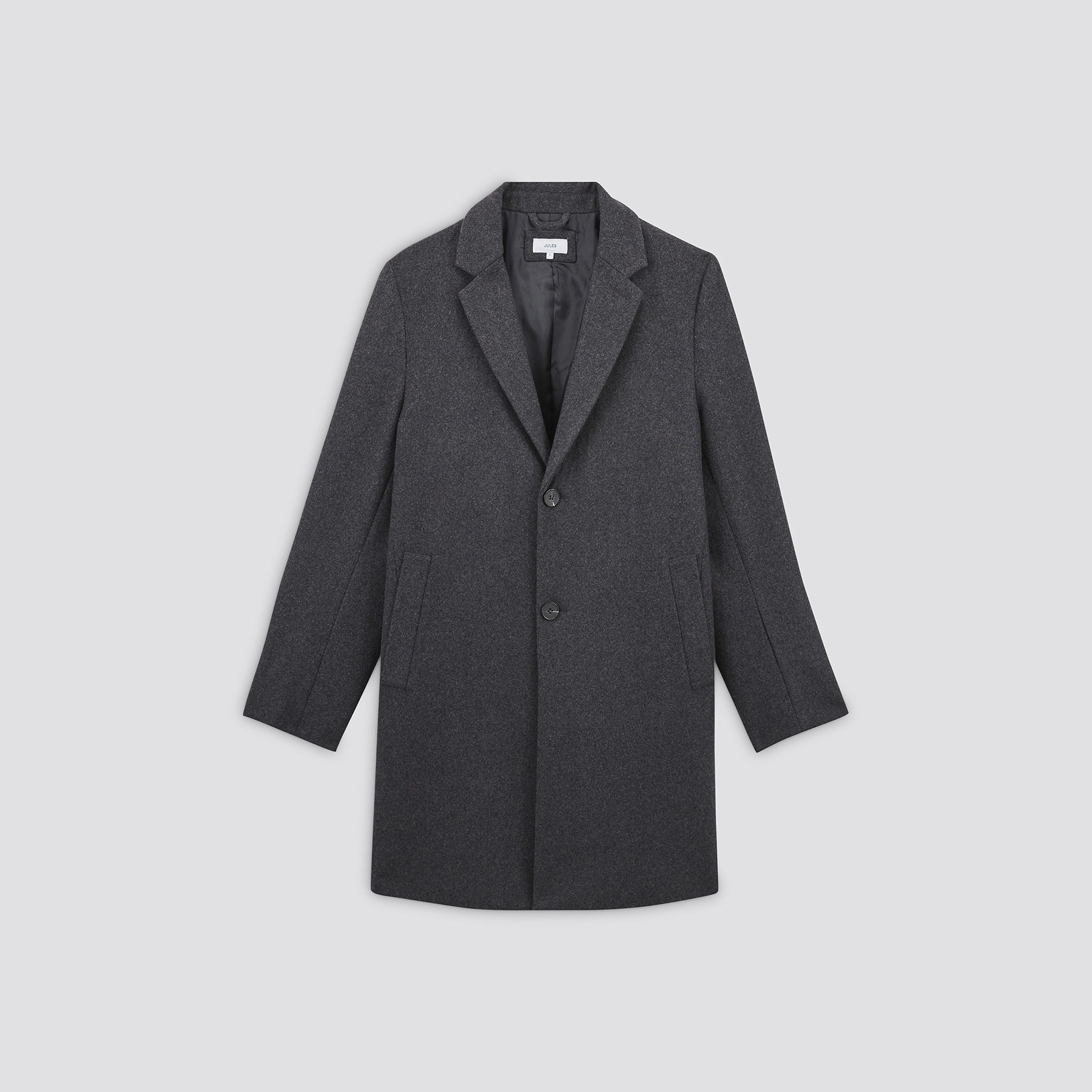 Manteau col tailleur Gris S Laine Homme
