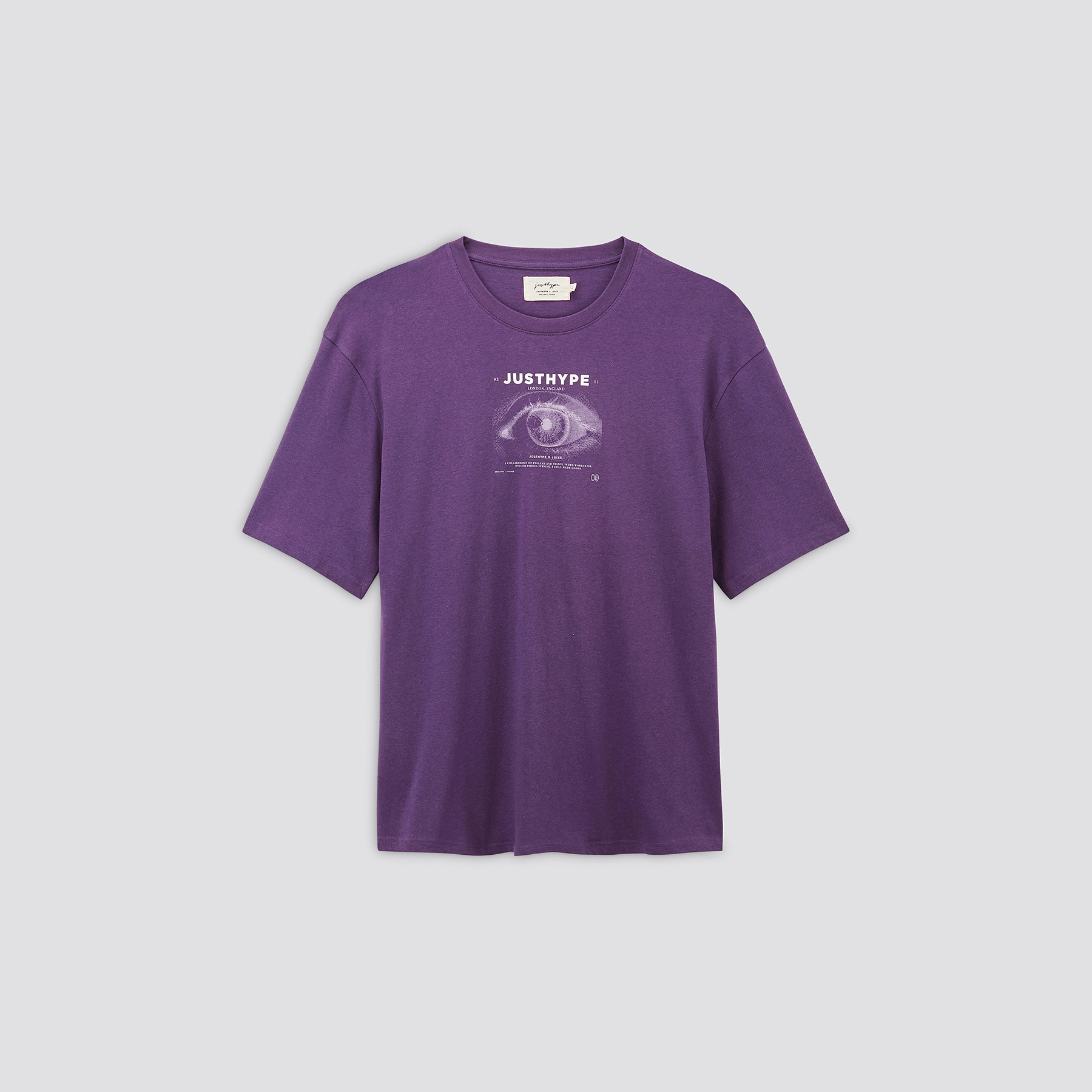 Tee shirt Just Hype manche courte col rond imprimé Violet XS 100% Coton Homme Jules