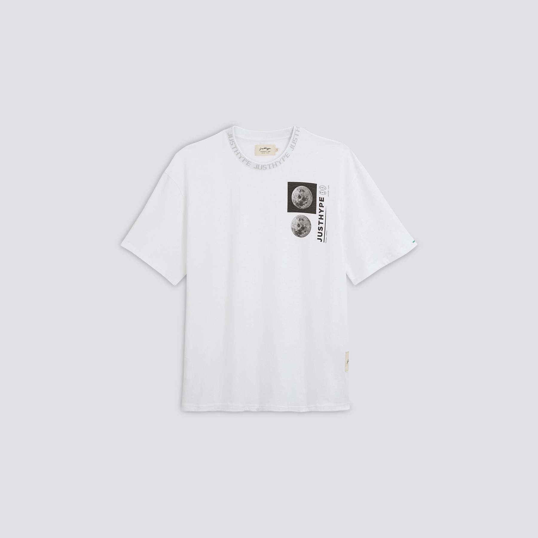 Tee shirt Just Hype manche courte col rond imprimé Blanc XS 100% Coton Homme Jules