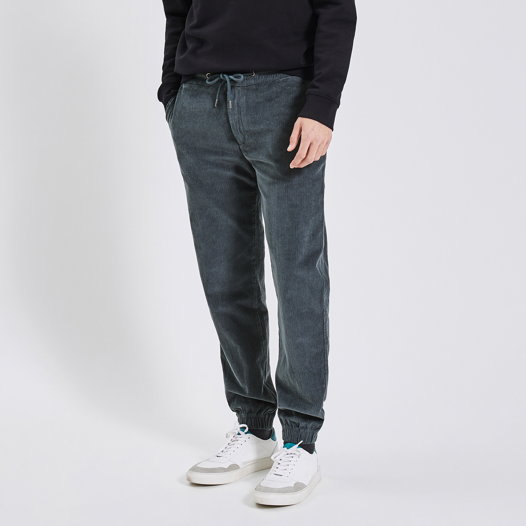 Pantalon jogging en velours Bleu moyen M 99% Coton, 1% Elasthanne Homme Jules